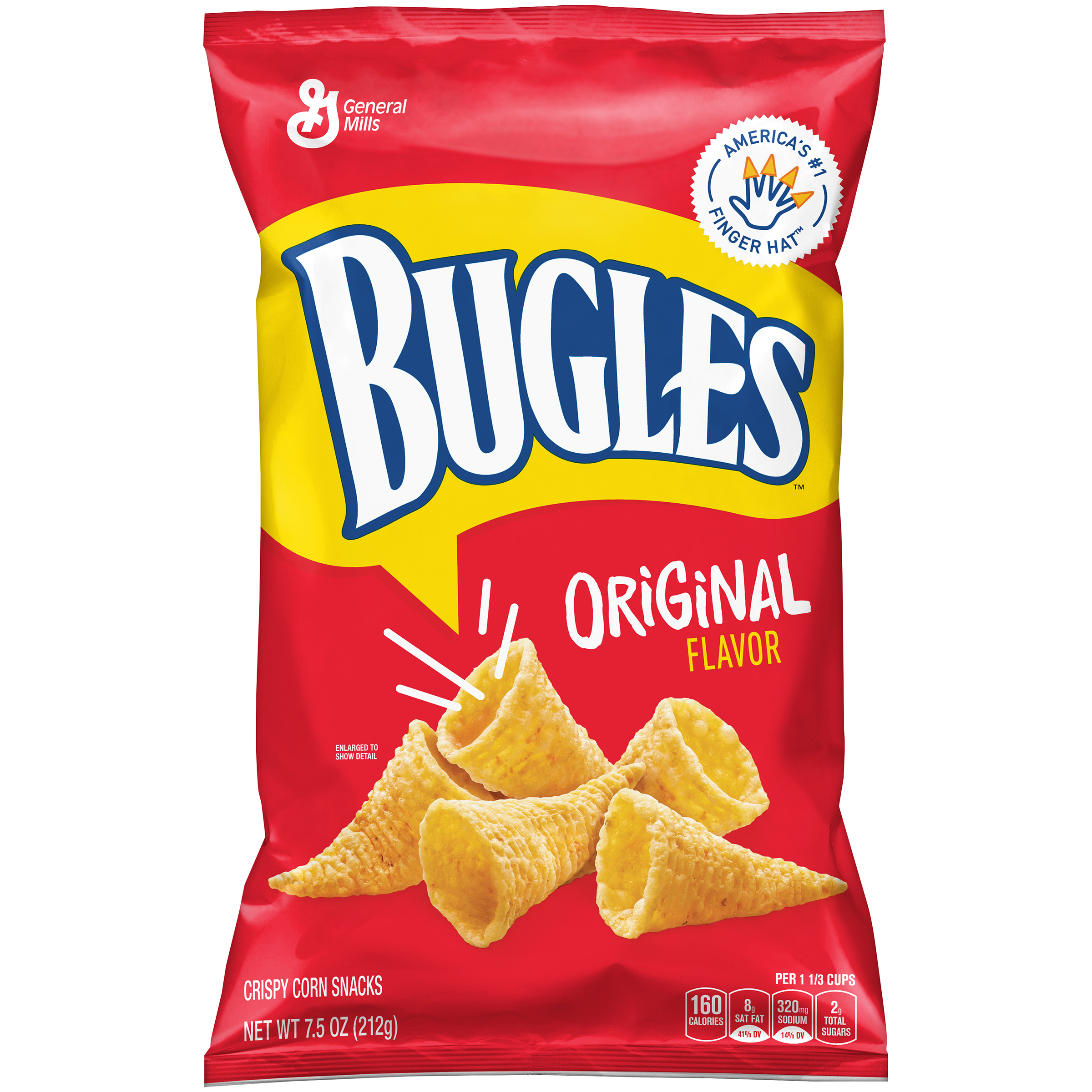 General Mills Bugles Corn Snacks, Crispy, Original Flavor, 7.5 oz (212