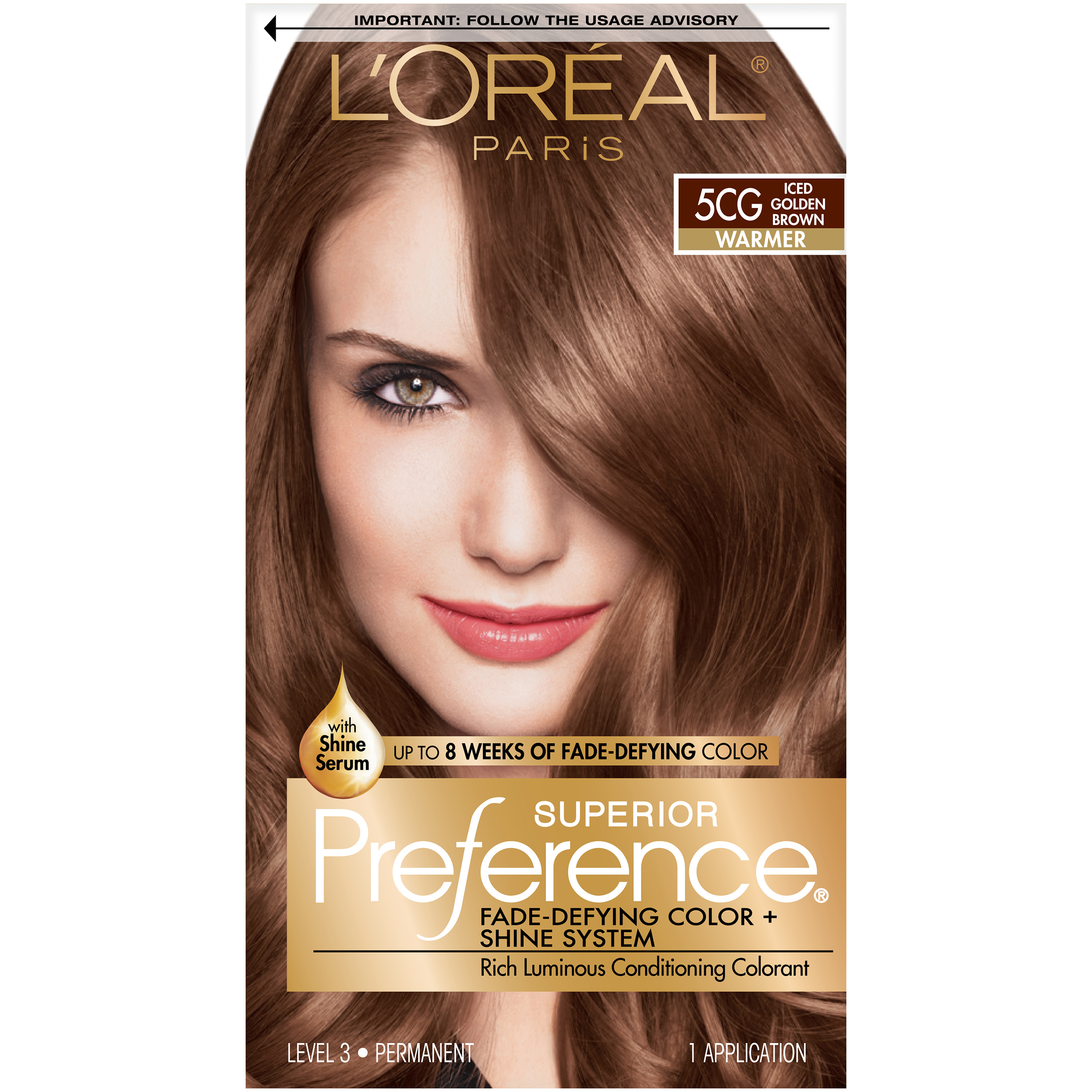 LOreal Warmer 5CG Iced Golden Brown Hair Color Beauty Hair