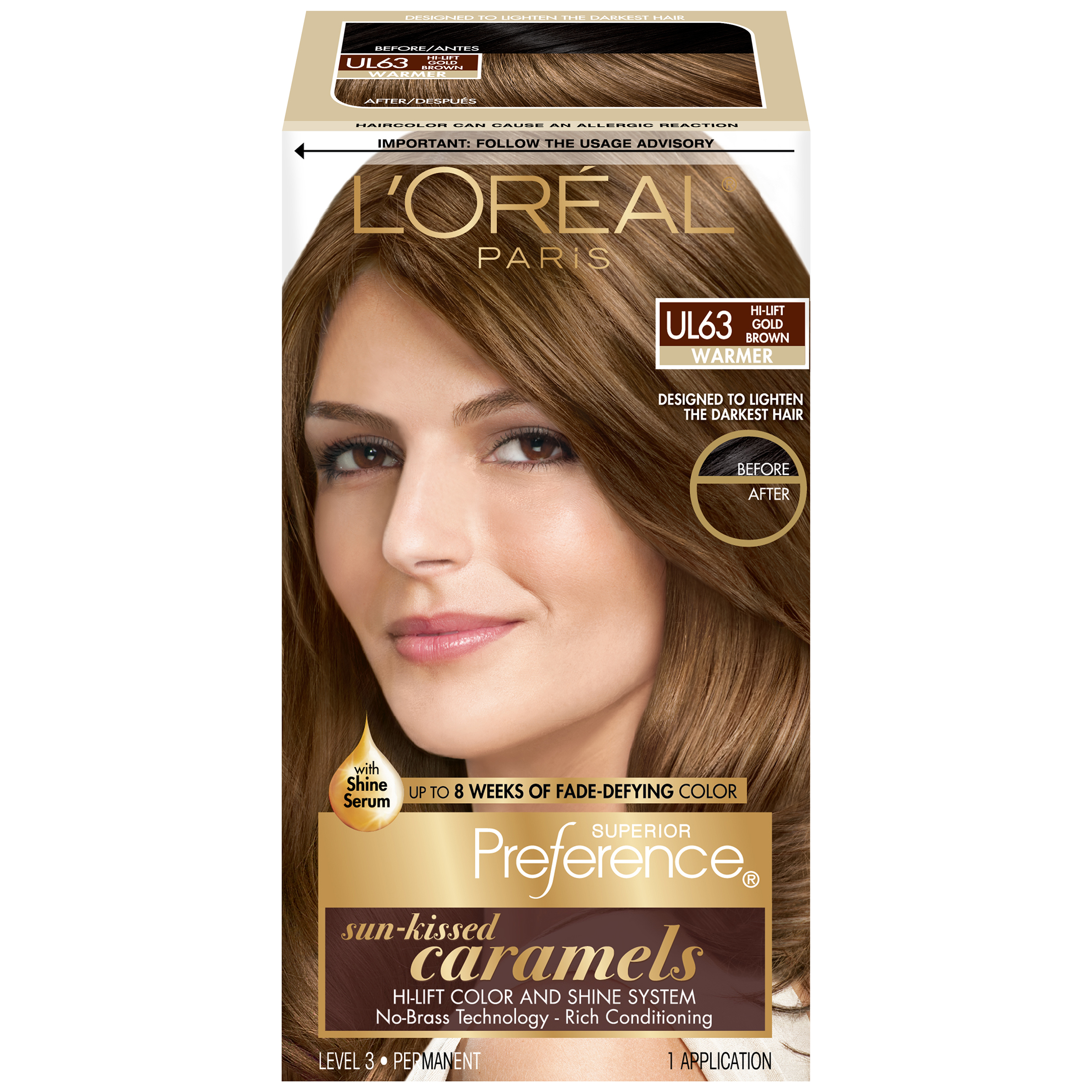 LOreal UL63 Warmer Hi Lift Gold Brown Hair Color BOX Beauty