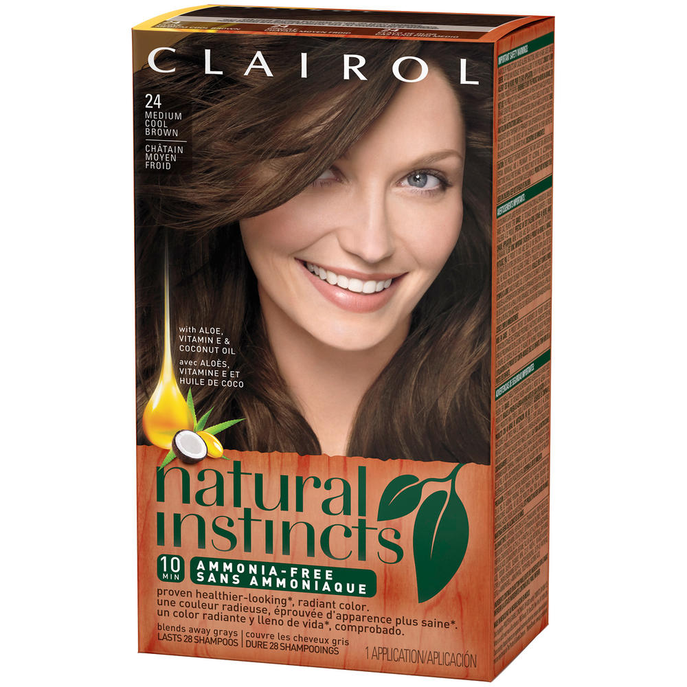 Clairol Natural Instincts 24, Clove, Medium Cool Brown 1 Kit  Female Hair Color 1 KT BOX