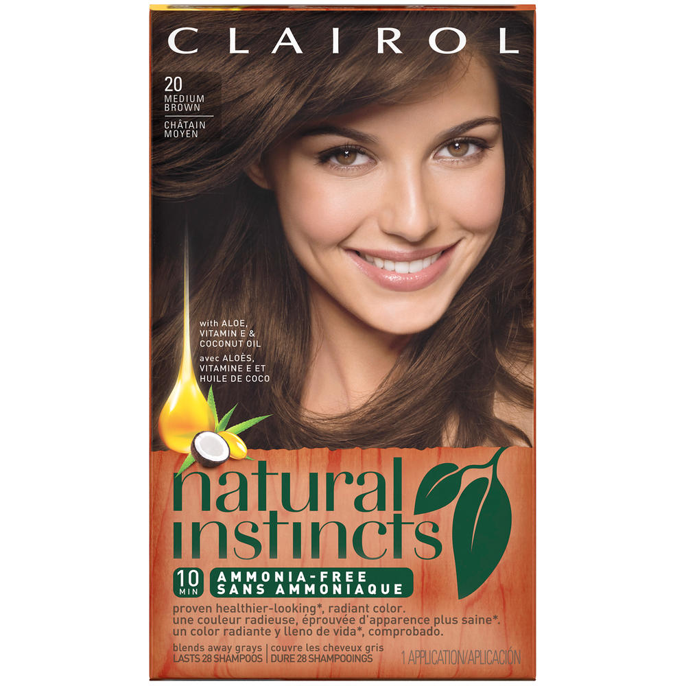 Clairol Natural Instincts 20, Hazelnut, Medium Brown 1 Kit  Female Hair Color 1 KT BOX