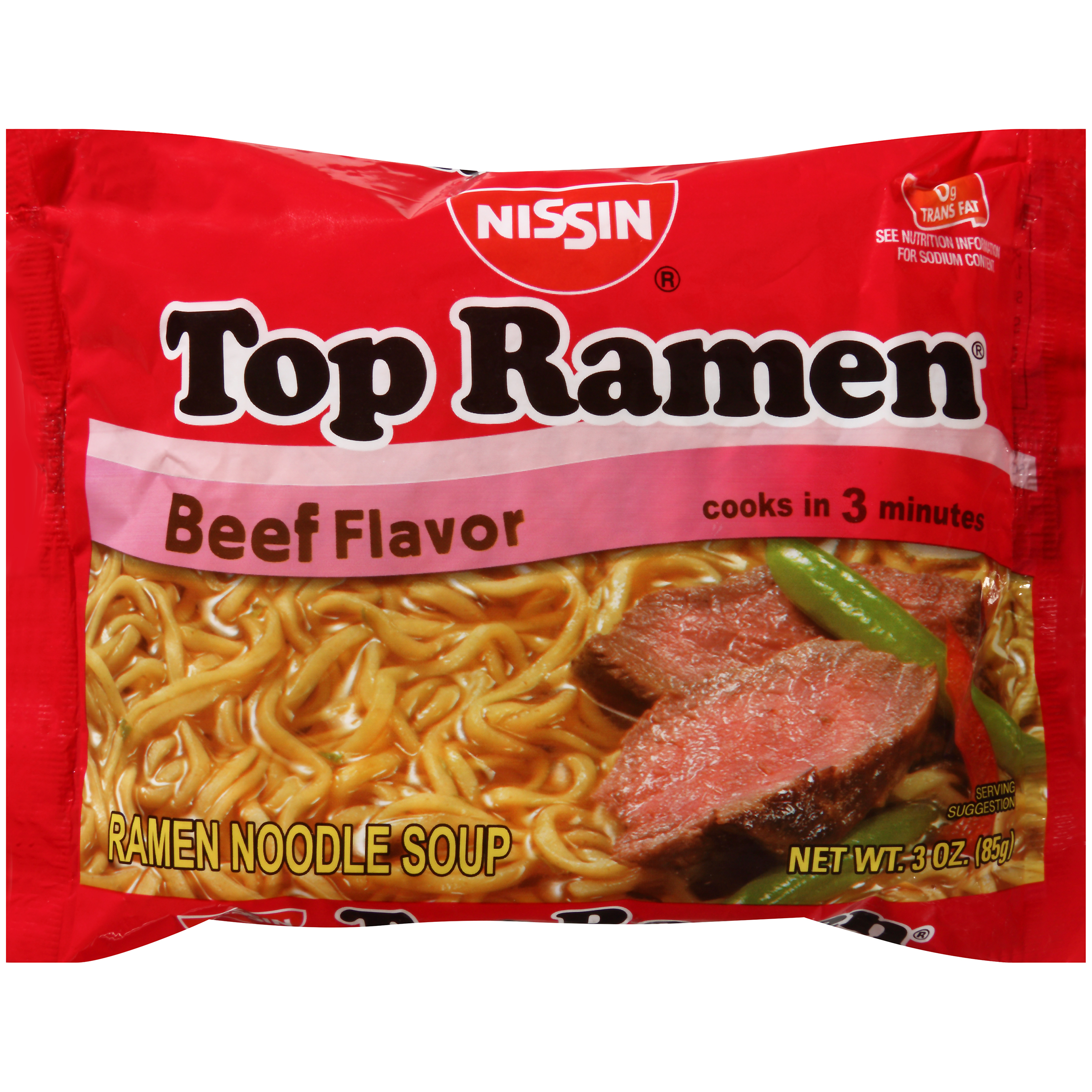 UPC 070662010020 product image for Top Ramen Soup, Ramen Noodle, Beef Flavor, 3 oz (85 g) | upcitemdb.com