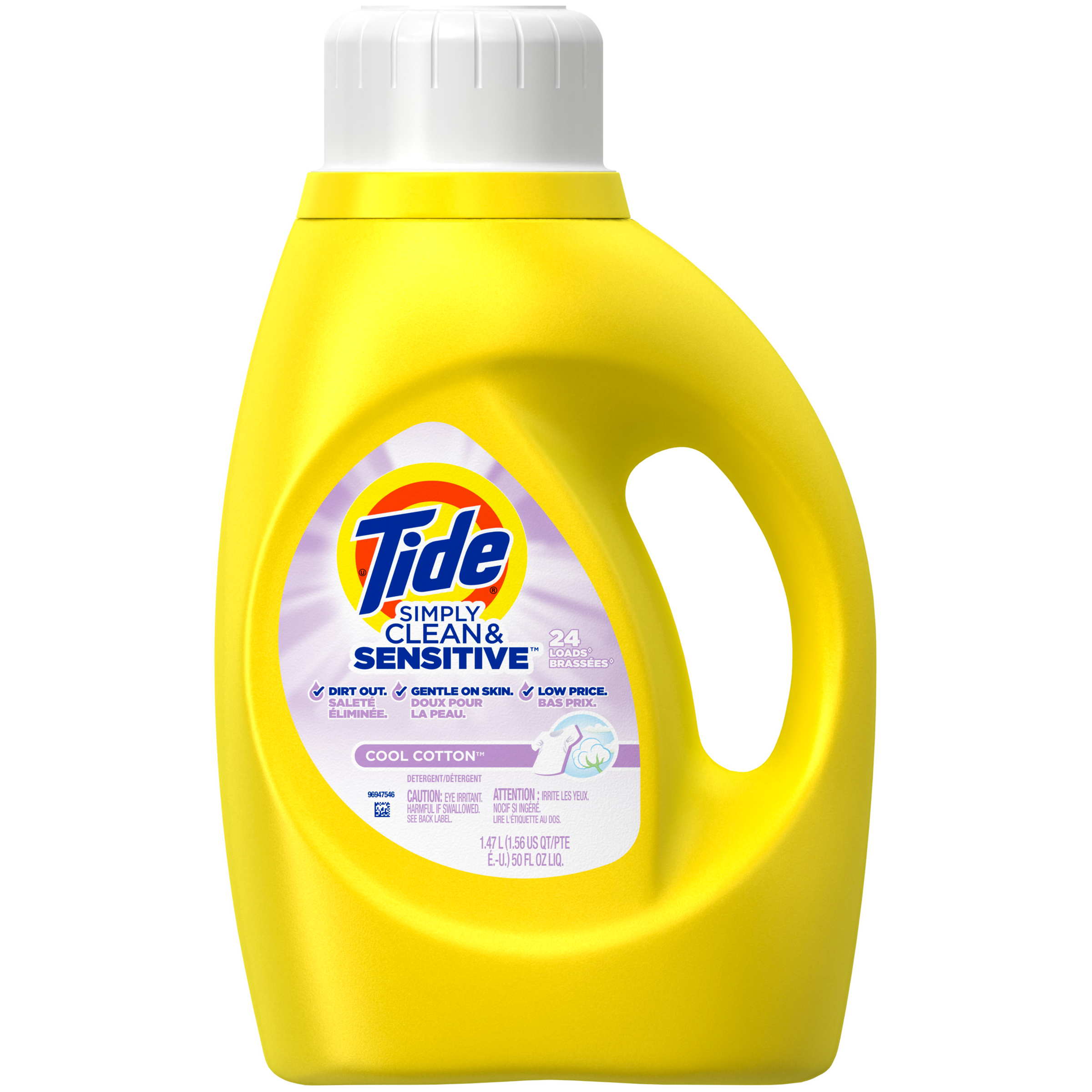 Tide Simply Clean & Sensitive HE Liquid Laundry Detergent, Cool Cotton Scent, 28 Loads 60 fl oz