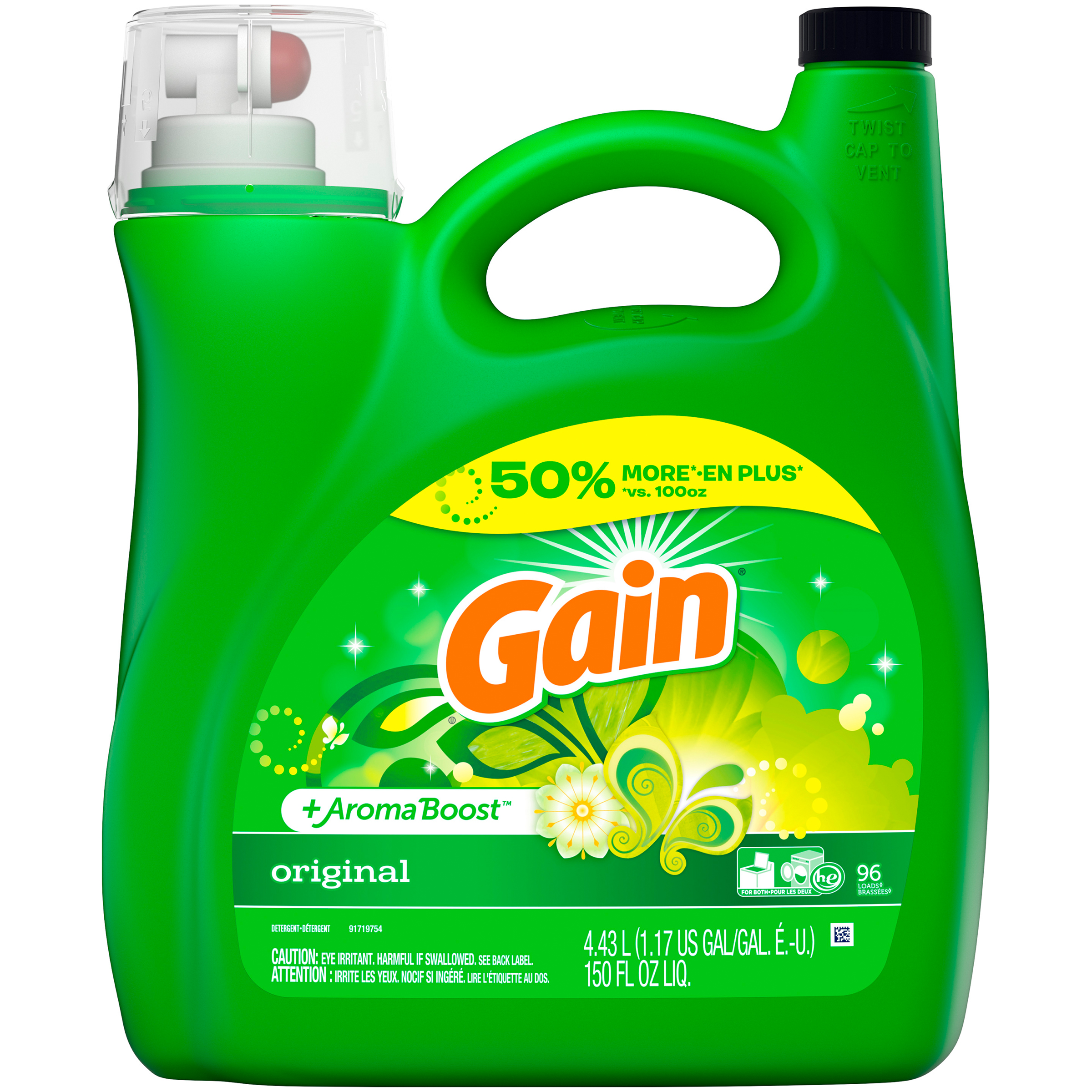 Gain Detergent 2x Ultra Original Fresh 150 fl oz (1 17 gl) 4 43 lt