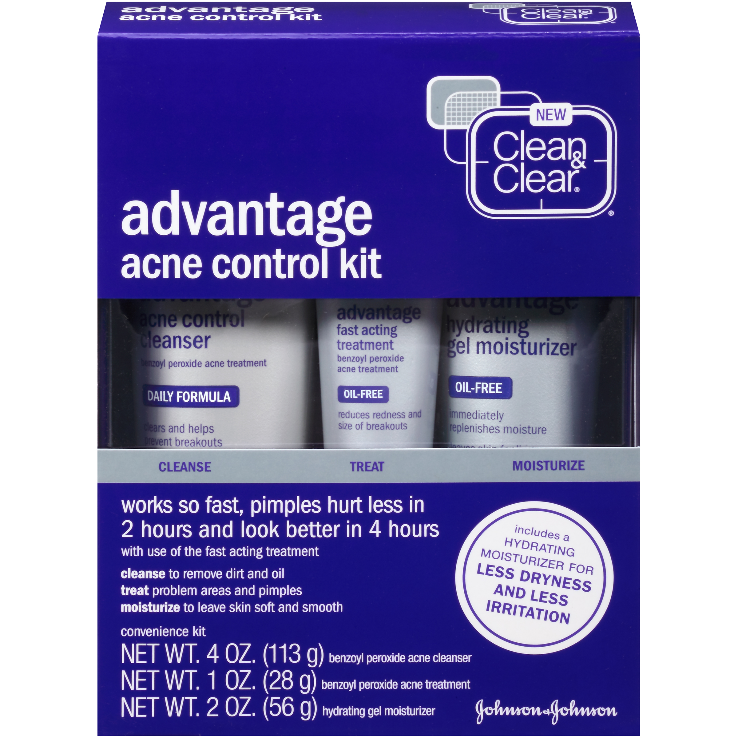 CLEAN & CLEARA Acne Control Kit Acne Treatments 3 EA BOX