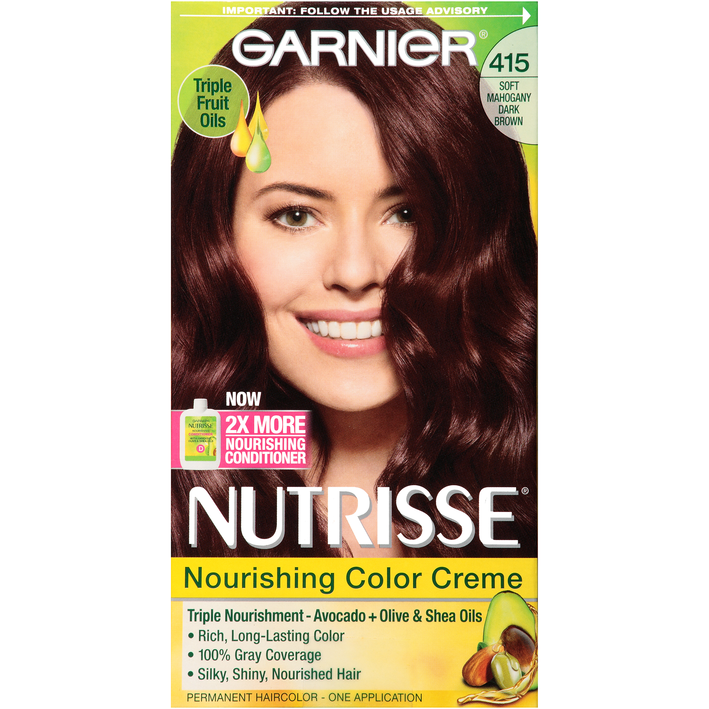 Garnier 415 Soft Mahogany Dark Brown (Raspberry Truffle) Nourishing Color  Creme 1 KT BOX - Beauty - Hair Care - Hair Coloring