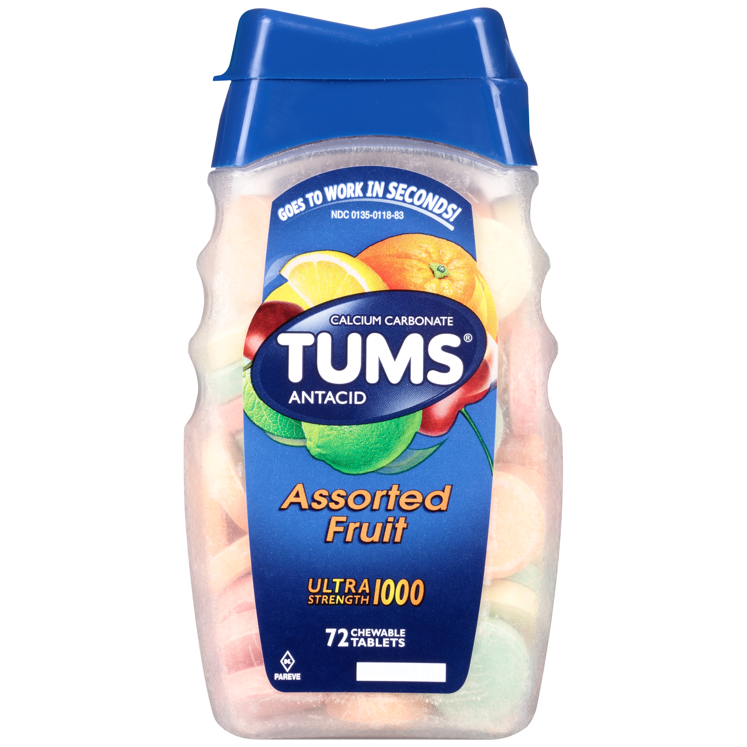Tums Ultra 1000 Antacid/Calcium Supplement, Maximum Strength, Assorted