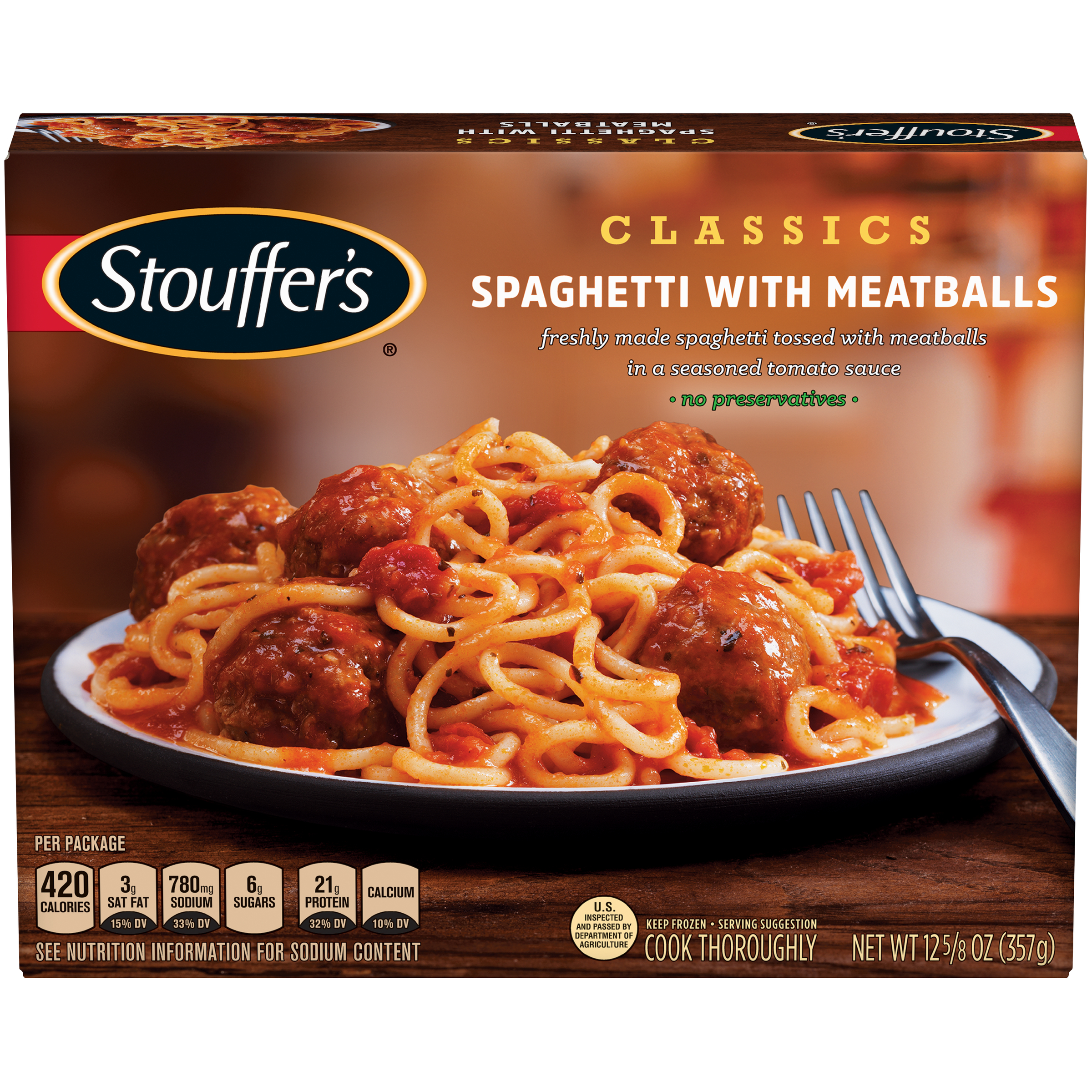 UPC 013800103932 product image for Freshly made spaghetti tossed with meatballs in a seasoned tomato sauce Spaghett | upcitemdb.com
