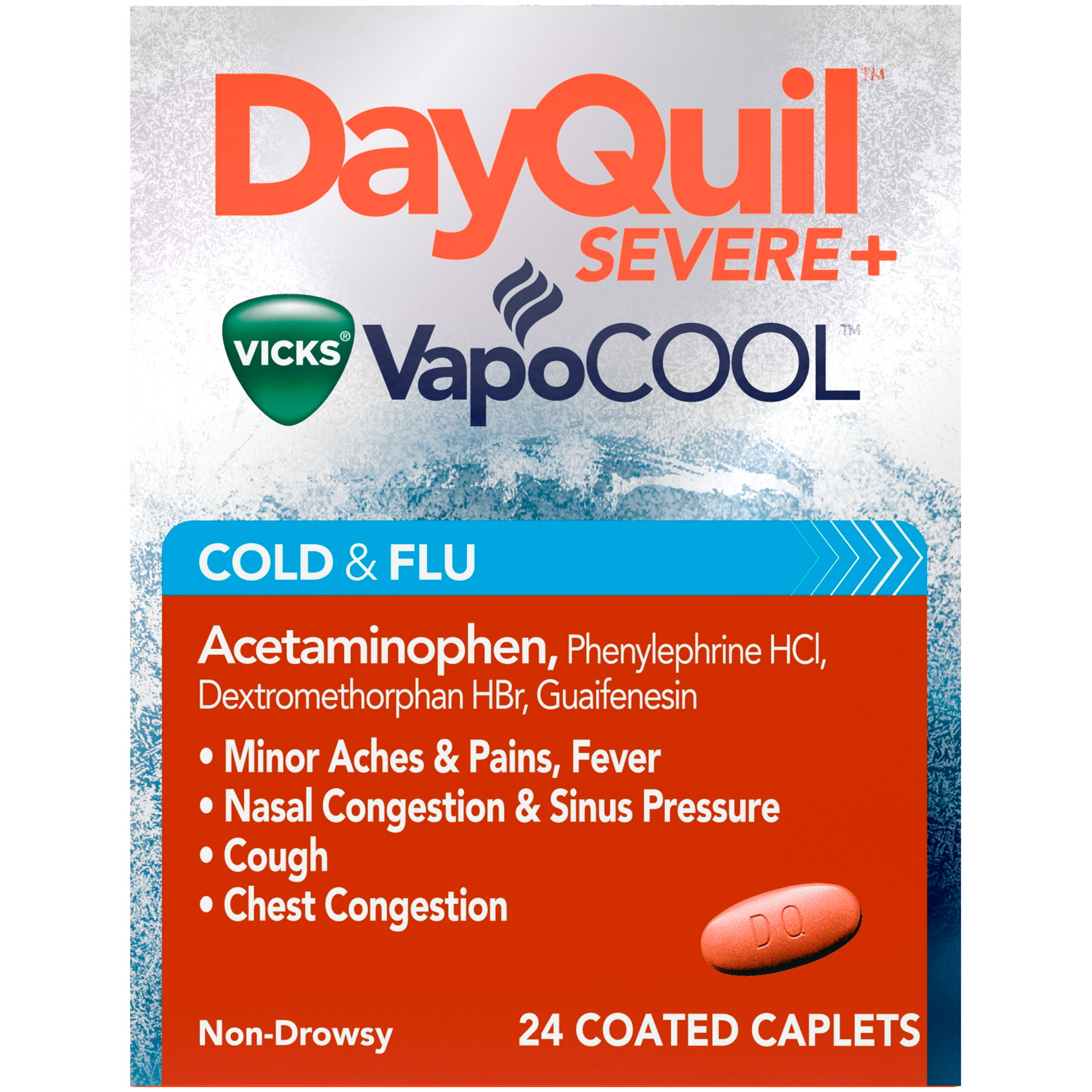 Vicks DayQuil, Severe Cold & Flu, Max Strength, Caplets, 24 ct Shop