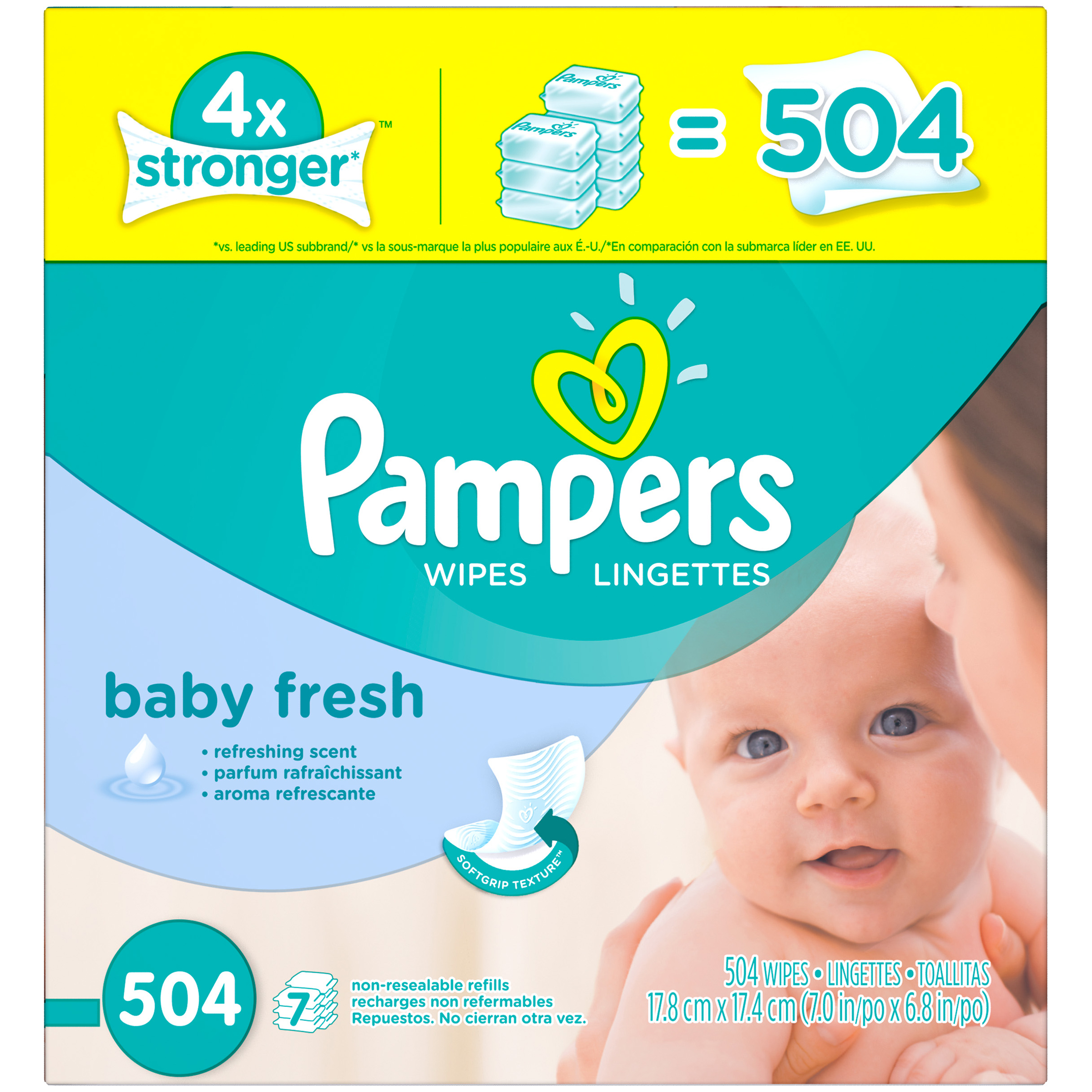 Pampers Baby Wipes Baby Fresh Scent 7x Refill, 504 Ct Baby Wipes Shop
