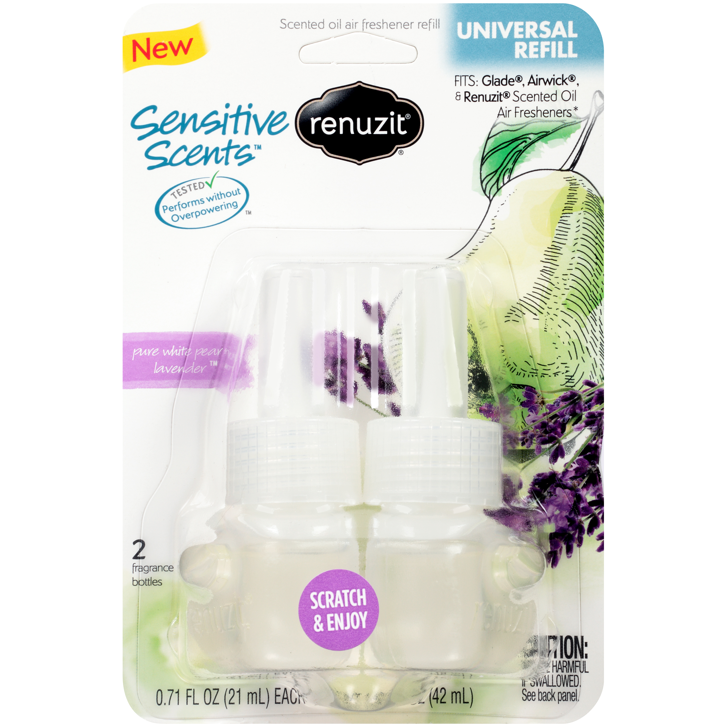 UPC 023400053728 product image for Sensitive Scents Pure White Pear & Lavender Scented Oil Air Freshener Refill 1.4 | upcitemdb.com