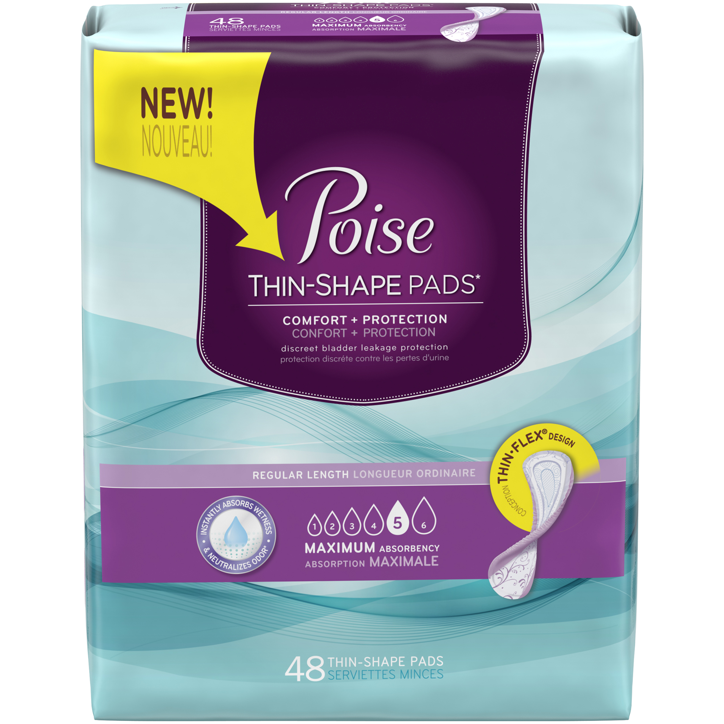 UPC 036000431193 product image for Maximum Absorbency Regular Length Thin-Shape Pads 48 CT PACK | upcitemdb.com