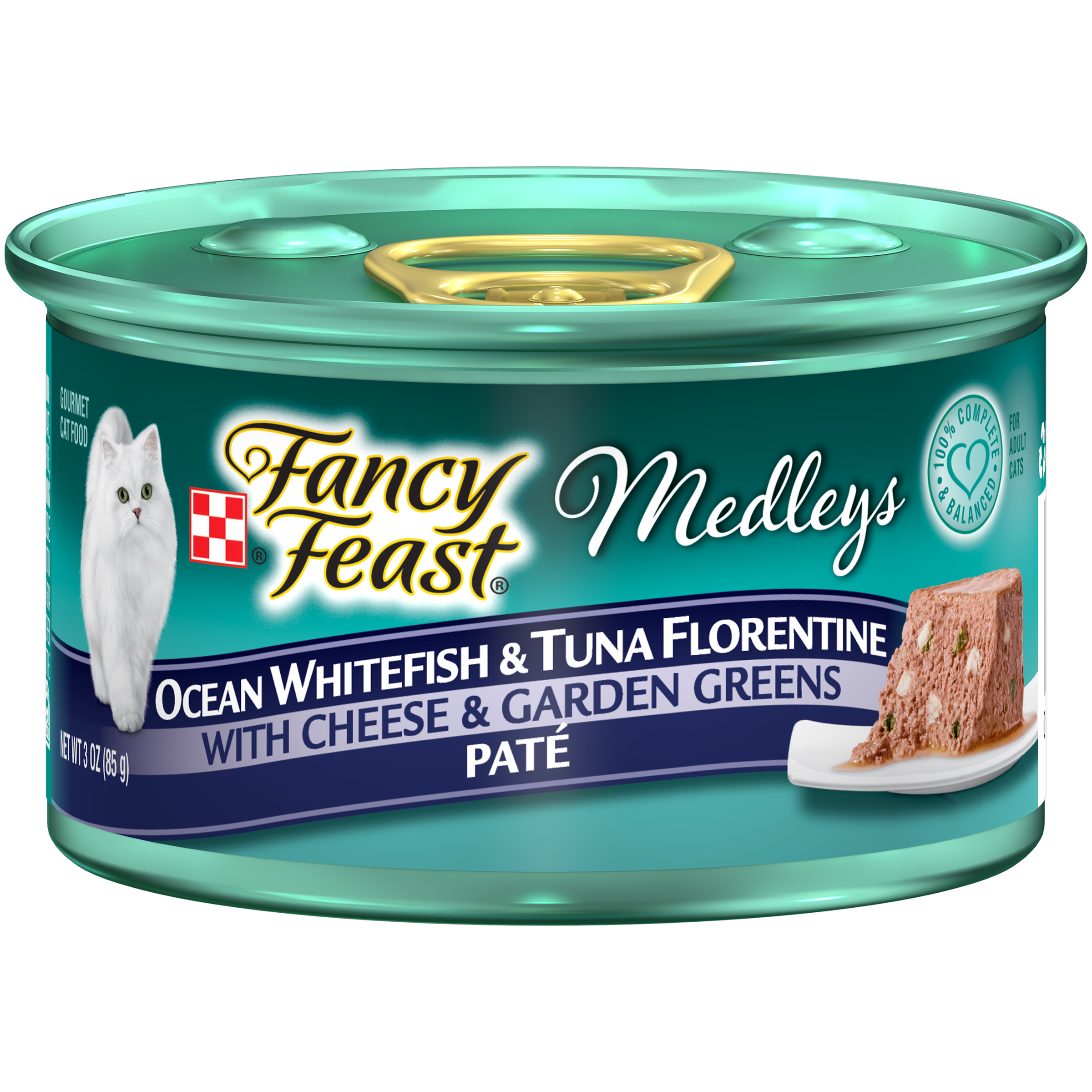 Fancy Feast Medleys Ocean Whitefish & Tuna Florentine Paté Cat Food 3