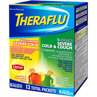 Theraflu Lipton Green Tea & Honey Lemon Flavors/Nighttime ...