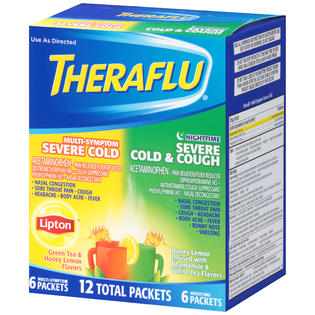 Theraflu Green Tea & Honey Lemon Flavors/Nighttime Honey ...