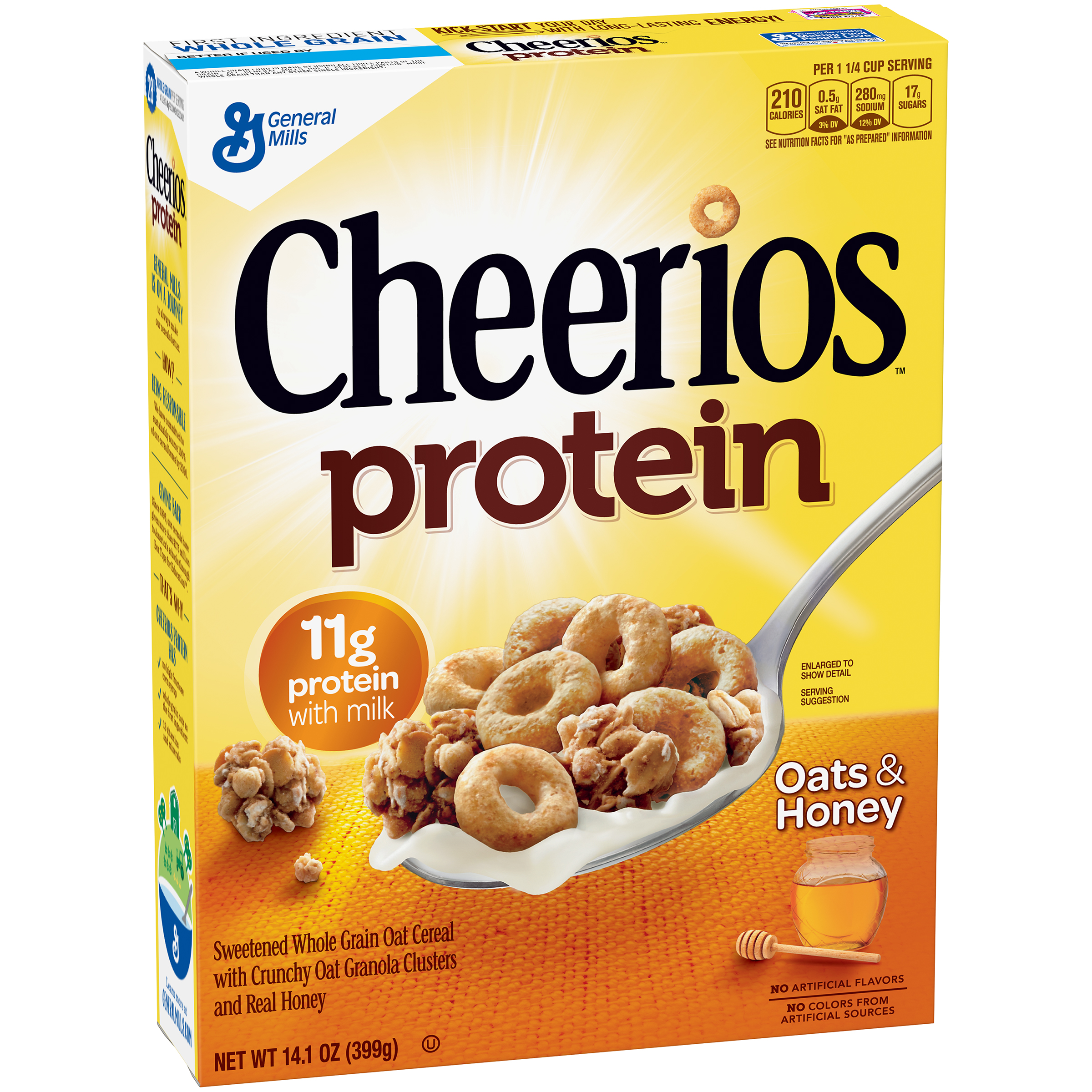 General Mills Protein Oats Honey Cereal 14 1 oz Box Food General Mills Protein Oats Honey Cereal 14 1 oz Box Food