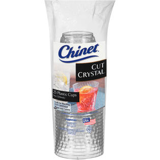 crystal cut chinet cups tumblers oz plastic ounce count bag