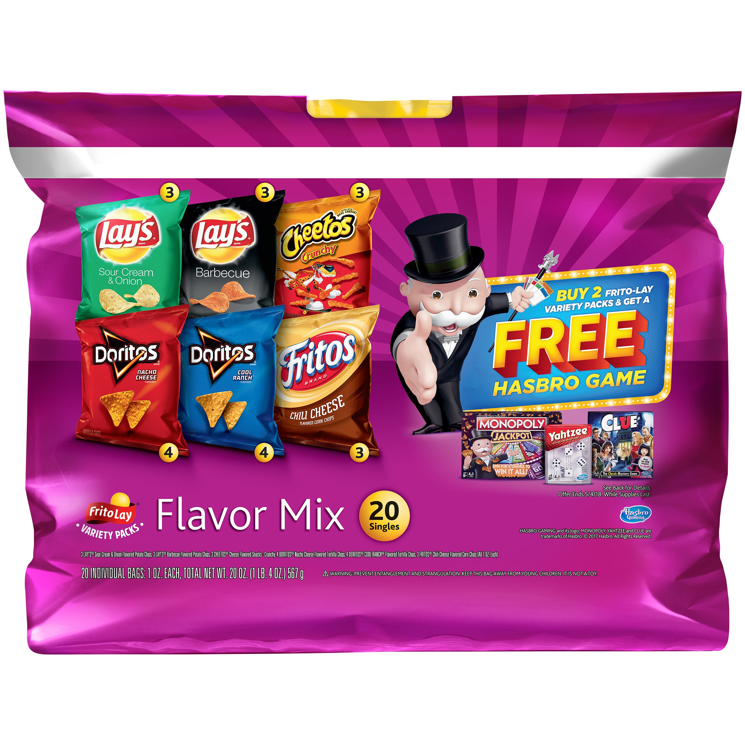 UPC 028400002899 FritoLay Chips Flavor Mix Multipack, 20 Count