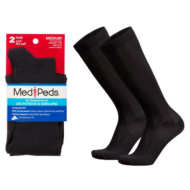 MediPeds Diabetic Nylon Compression Sock 2 Pr