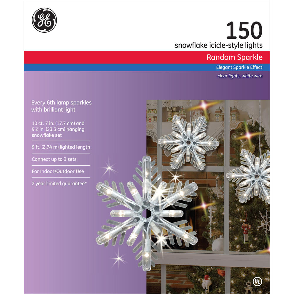 10pc 150ct Random Sparkle Incandescent Icicle Christmas Clear&#160;Light Set