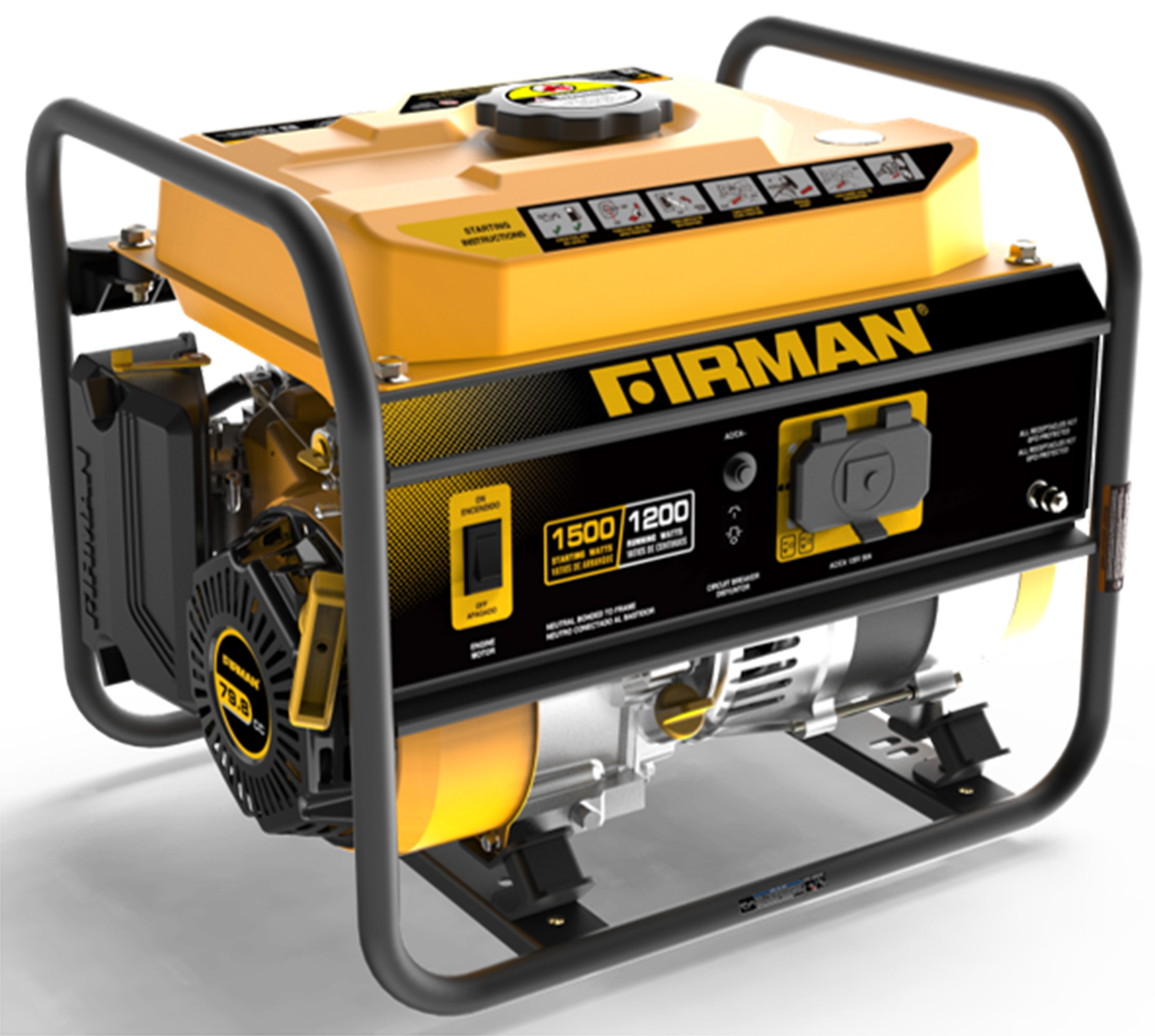 FIRMAN Power Equipment P01201 Gas Powered 1200/ 1500 Watt Extended Run