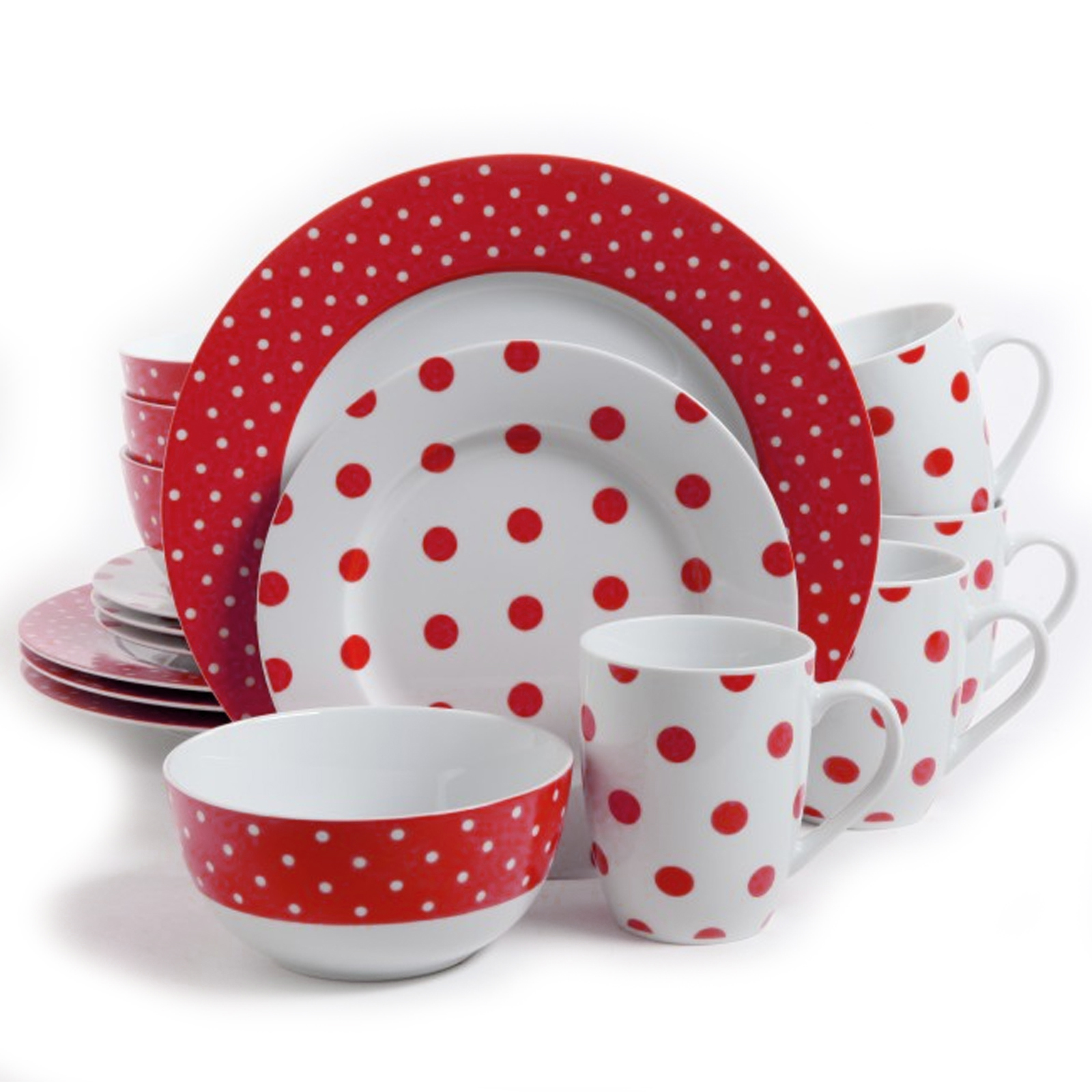 UPC 085081311894 product image for Isaac Mizrahi New York Isaac Mizrahi Dot Luxe Red Polkadot Porcelain Dinnerware  | upcitemdb.com