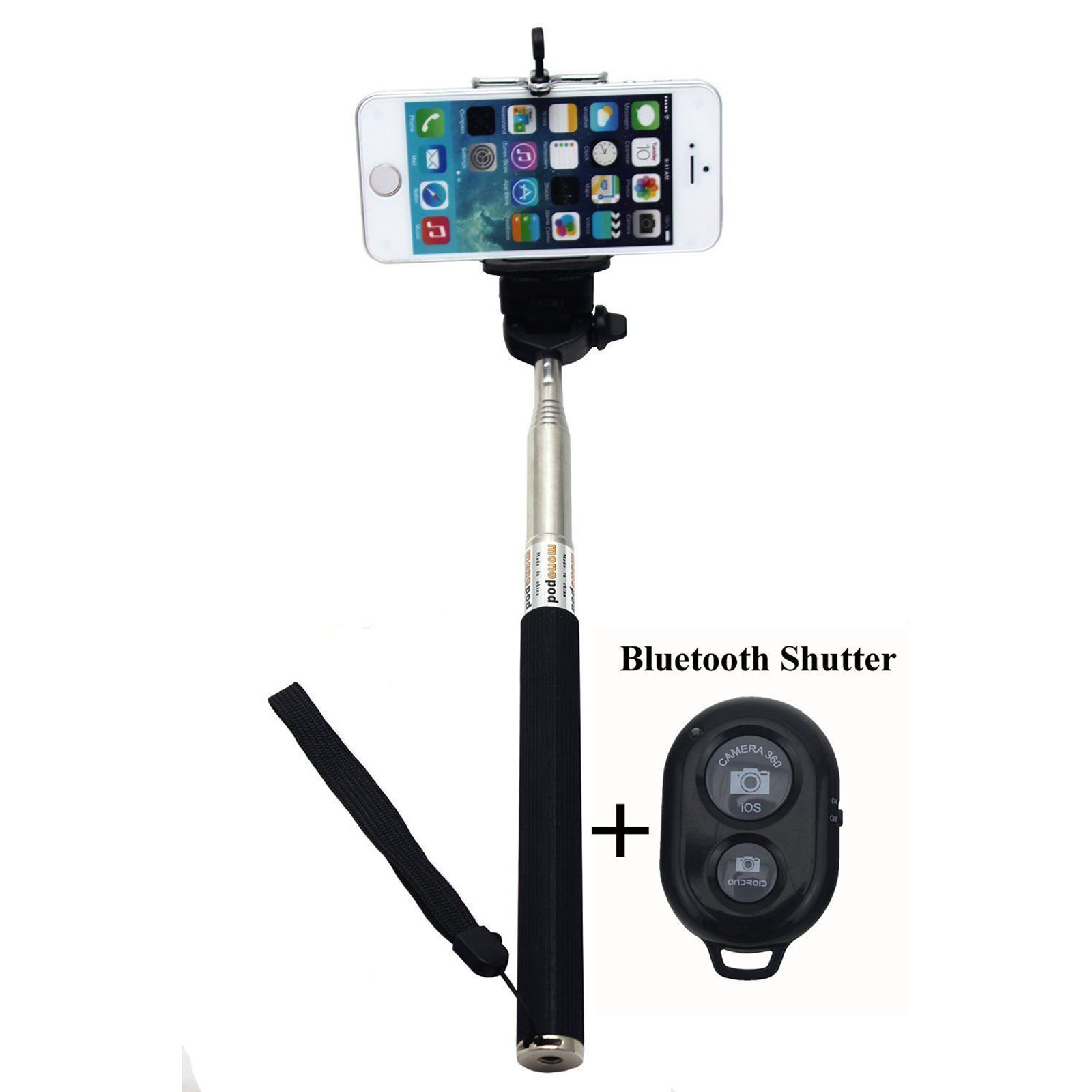 Minisuit Handheld-Selfie-Stick-W-Bluetooth-Remote-Shutter-iPhone-Android-Adjustable