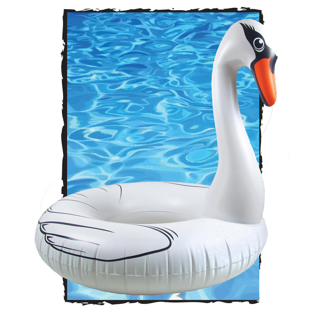Jumbo 48" White Swan Inflatable Raft & Pool Float (4')