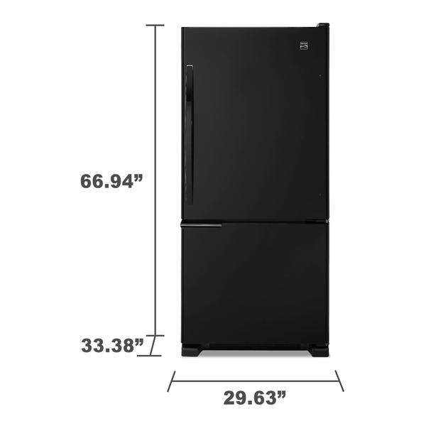 Kenmore 19 cu. ft. SingleDoor BottomFreezer Refrigerator Black 69319