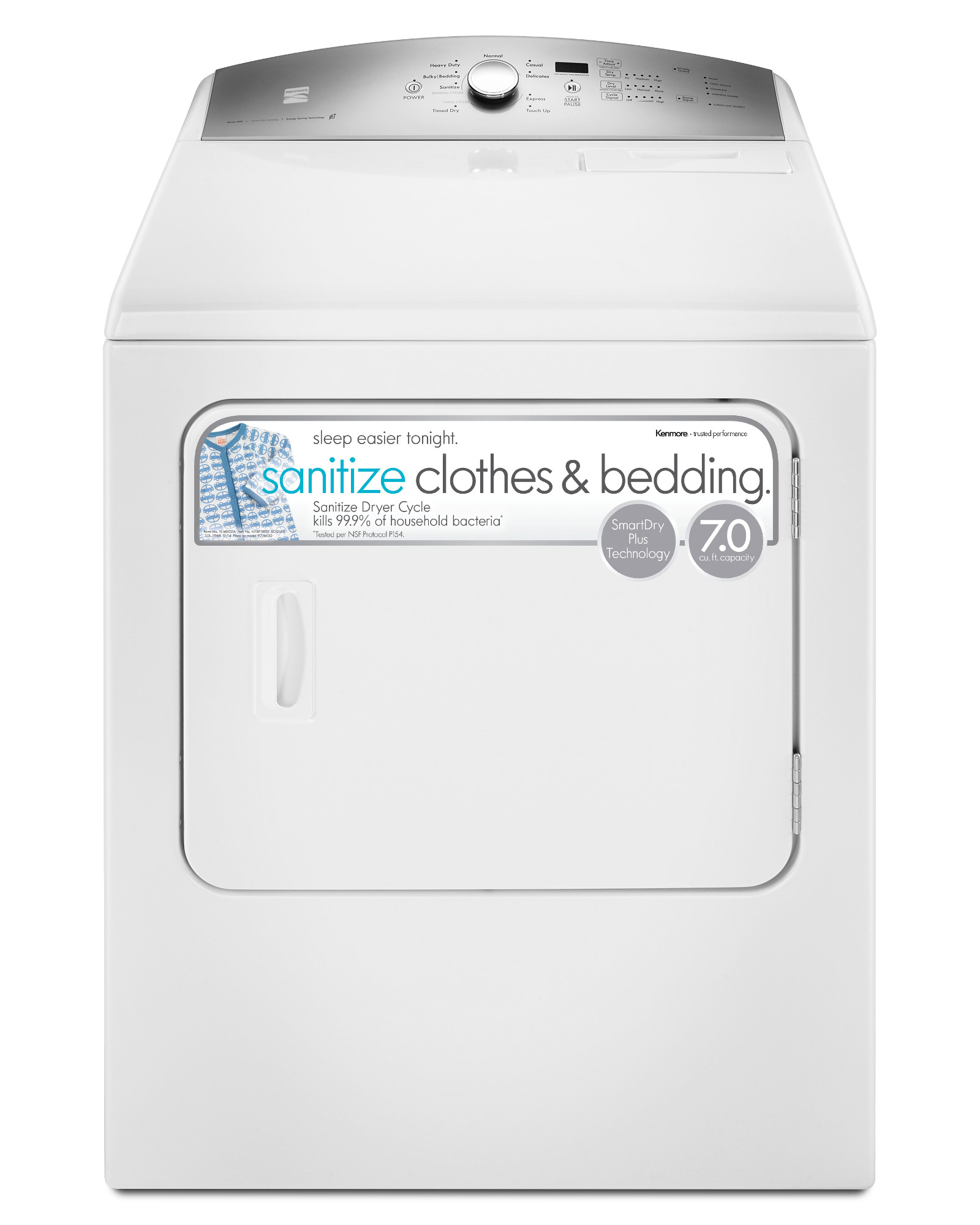 Kenmore 76132 7.0 cu. ft. Gas Dryer White Sears Outlet