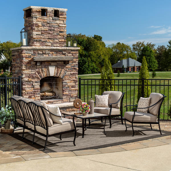 La Z Boy Outdoor Demer 4pc Emerson 4 Pc Seating Set Oatmeal