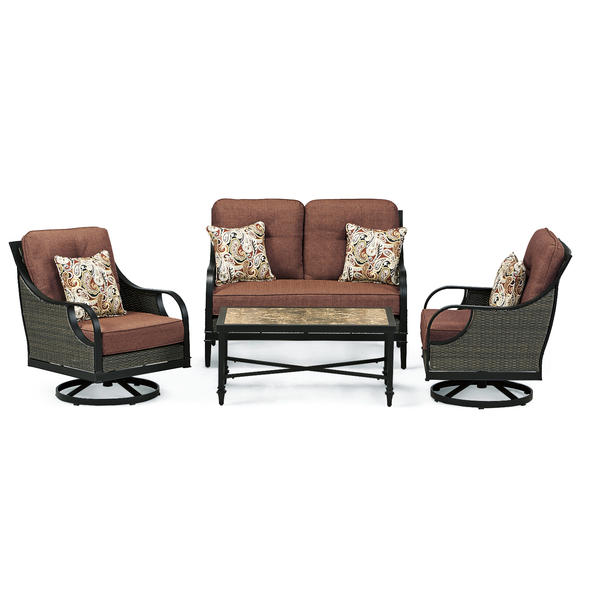 La Z Boy Outdoor Dchl 4pcr Charlotte 4 Piece Seating Set Red