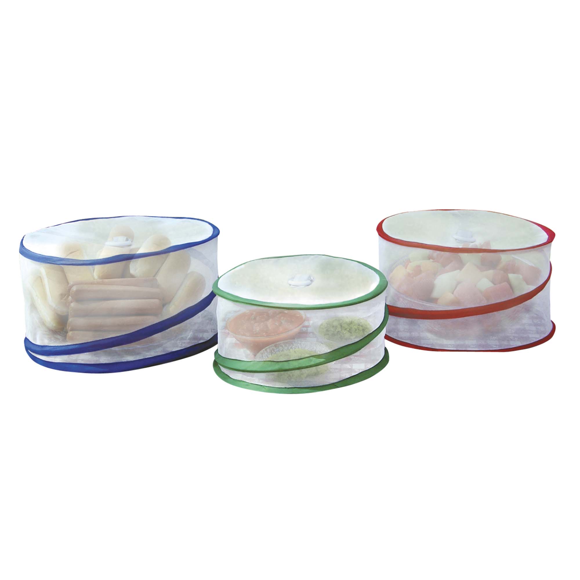 UPC 017874145799 product image for Handy Gourmet JB4579 Set of 3 Food Covers Red,Blue,Green, Multi | upcitemdb.com