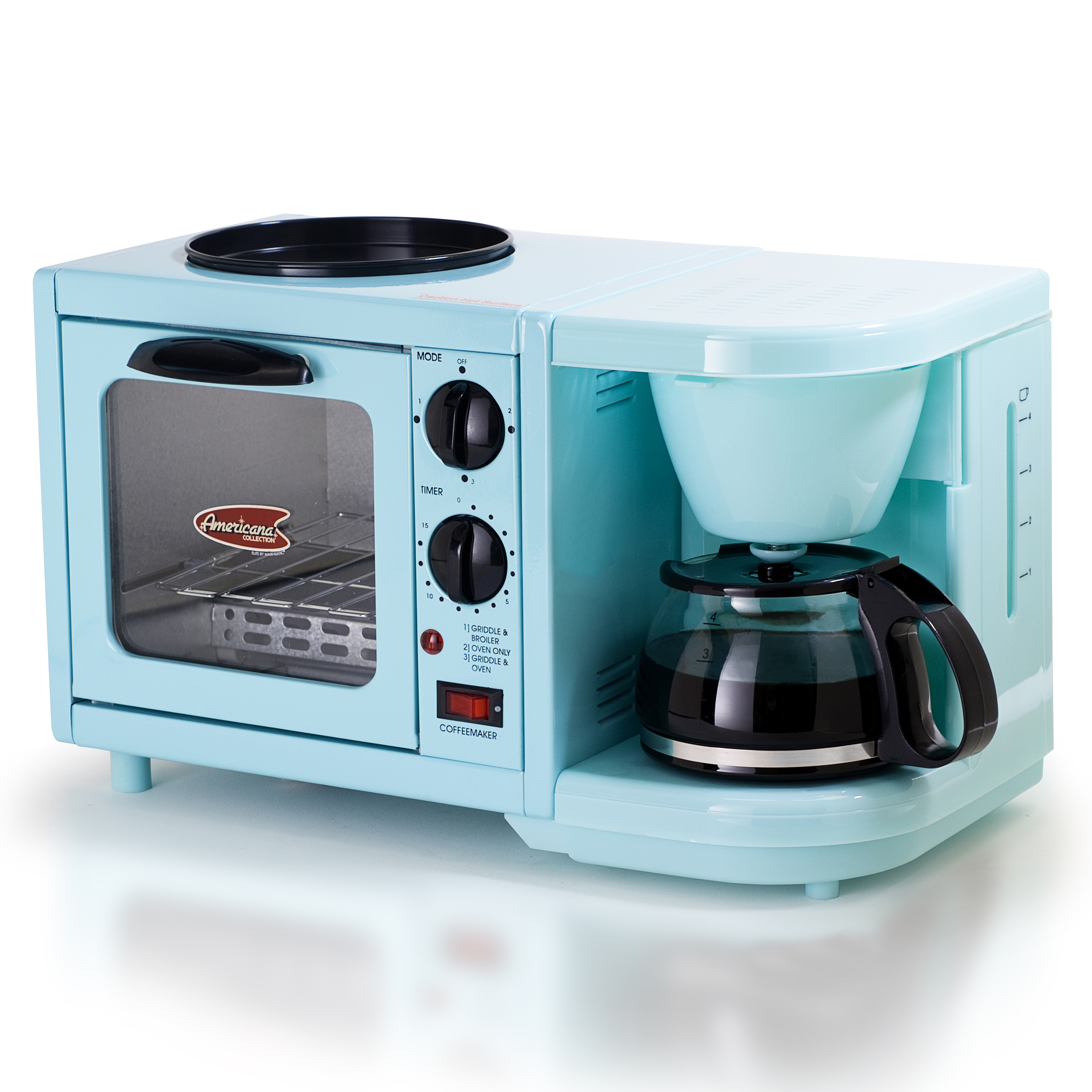Uncategorized 3 In 1 Kitchen Appliances americana by elite ebk 200bl 3 in 1 mini breakfast shoppe coffee toaster oven blue appliances small kitchen appliances