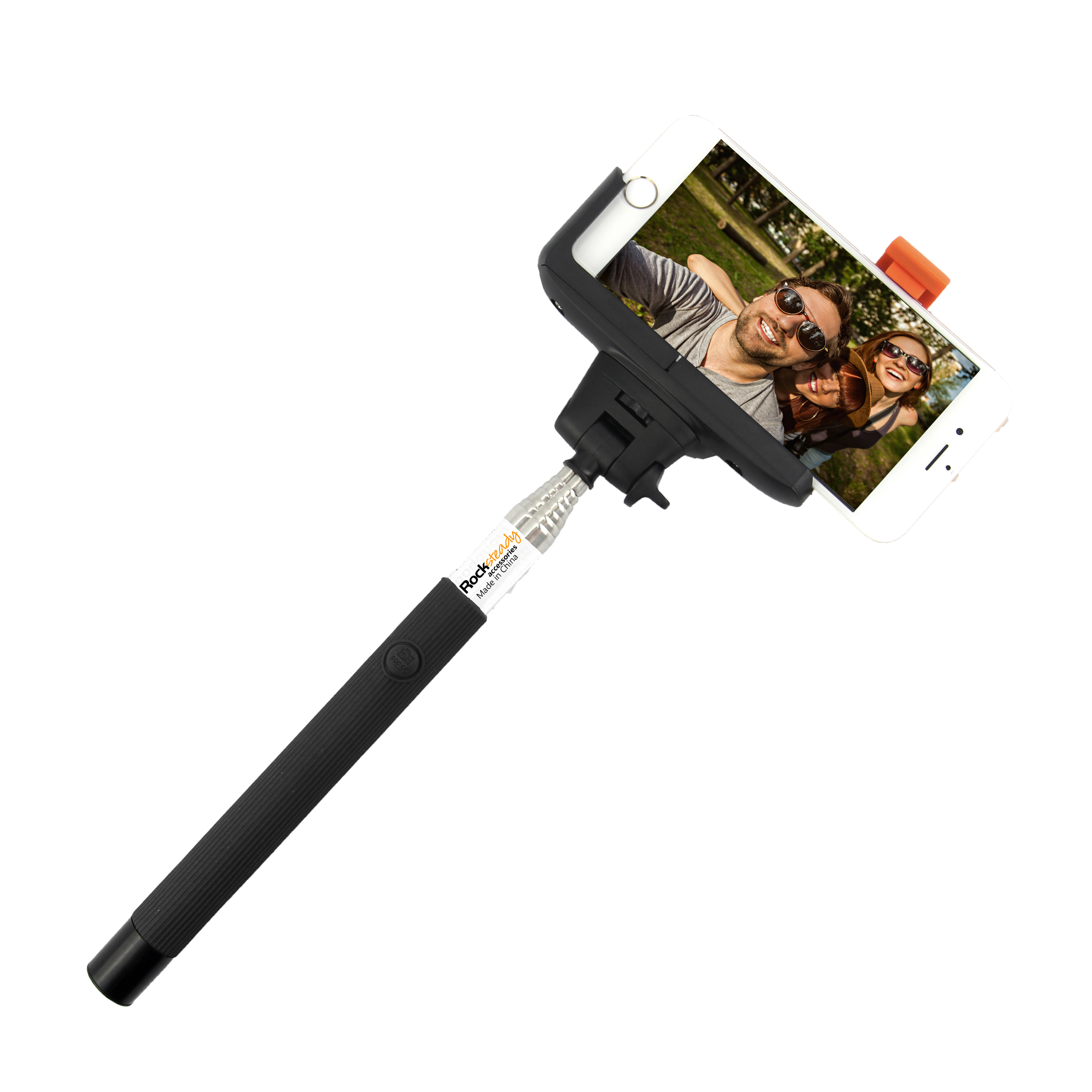 Rocksteady Selfie-BT-Black Bluetooth Wireless Selfie Stick with Shutter Remote Black