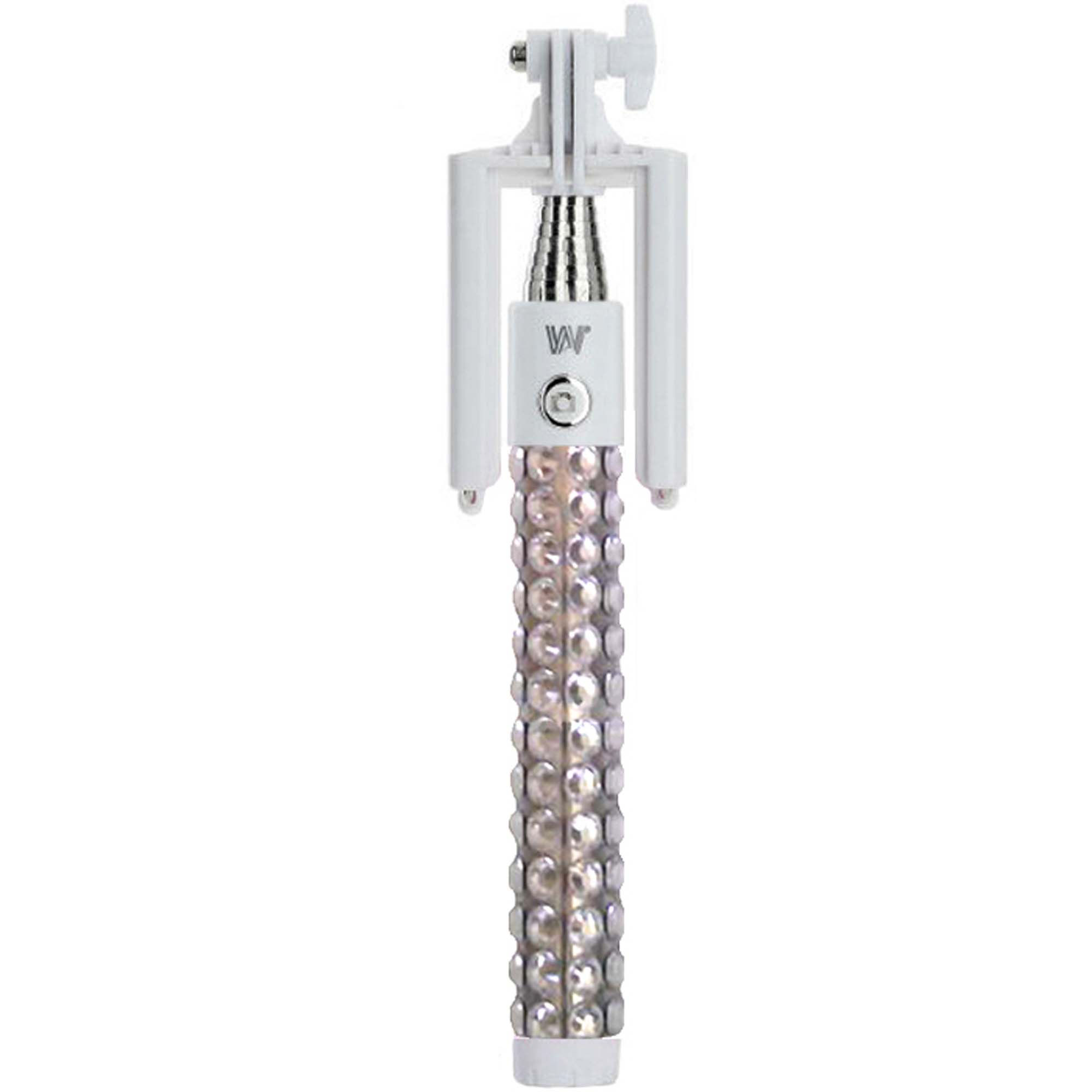 KTA K698 Wireless Mini Selfie Stick Clear Rhinestones