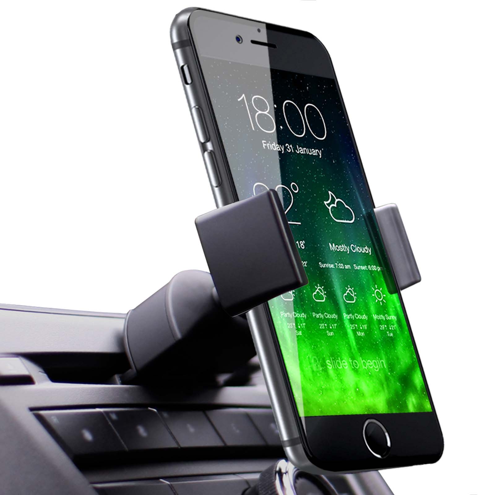 Koomus Ko-ProCD Pro CD Slot Smartphone Car Mount Holder Cradle for Smartphone s- Black