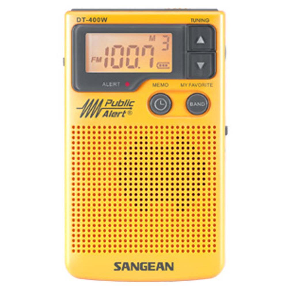 AM FM Digital Pocket Radio with NOAA Weather Band - Yellow