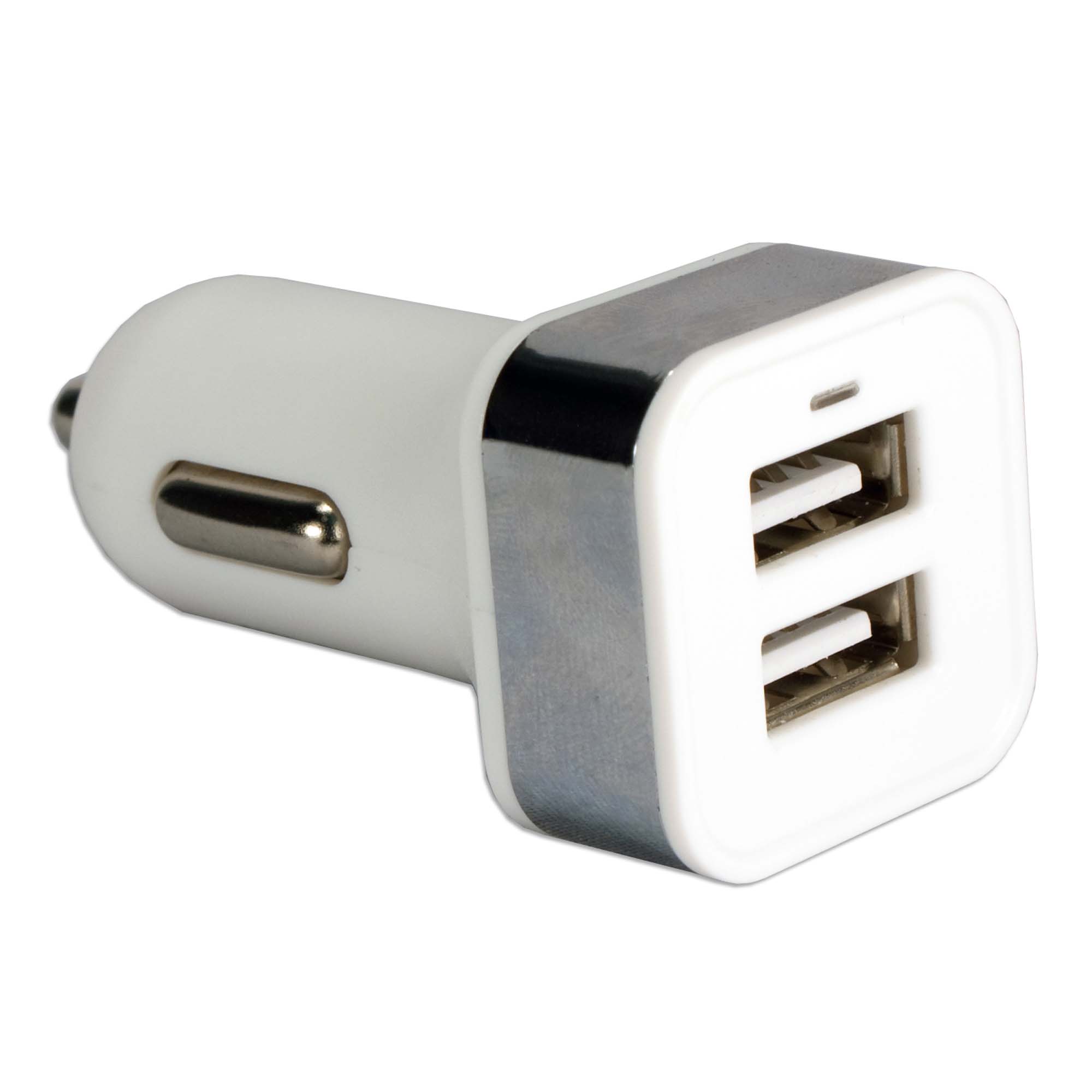 2-Port 3.1Amp USB Smart Car Charger - White