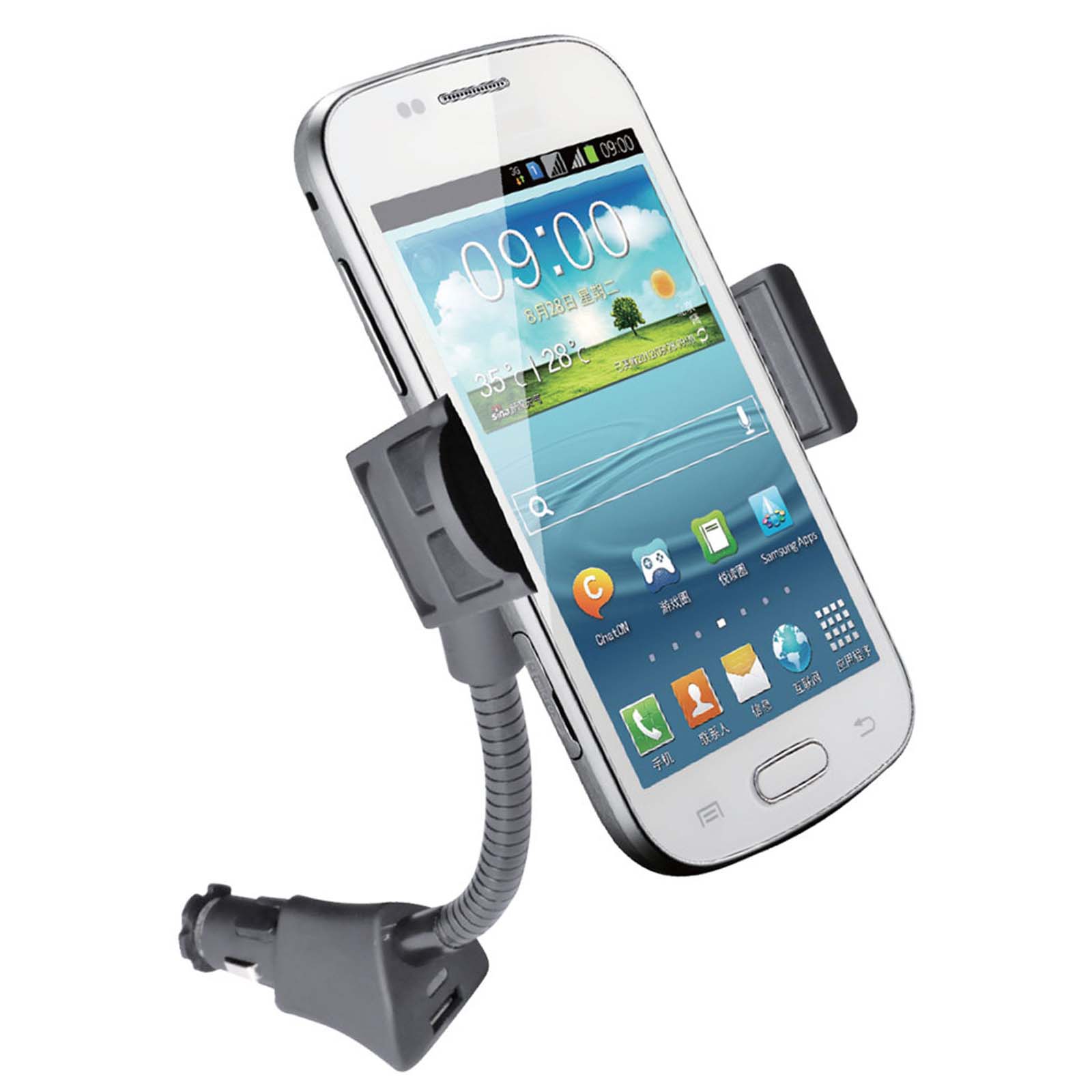 Tech junkie Universal Cell Phone Car Mount with USB Charger - Black