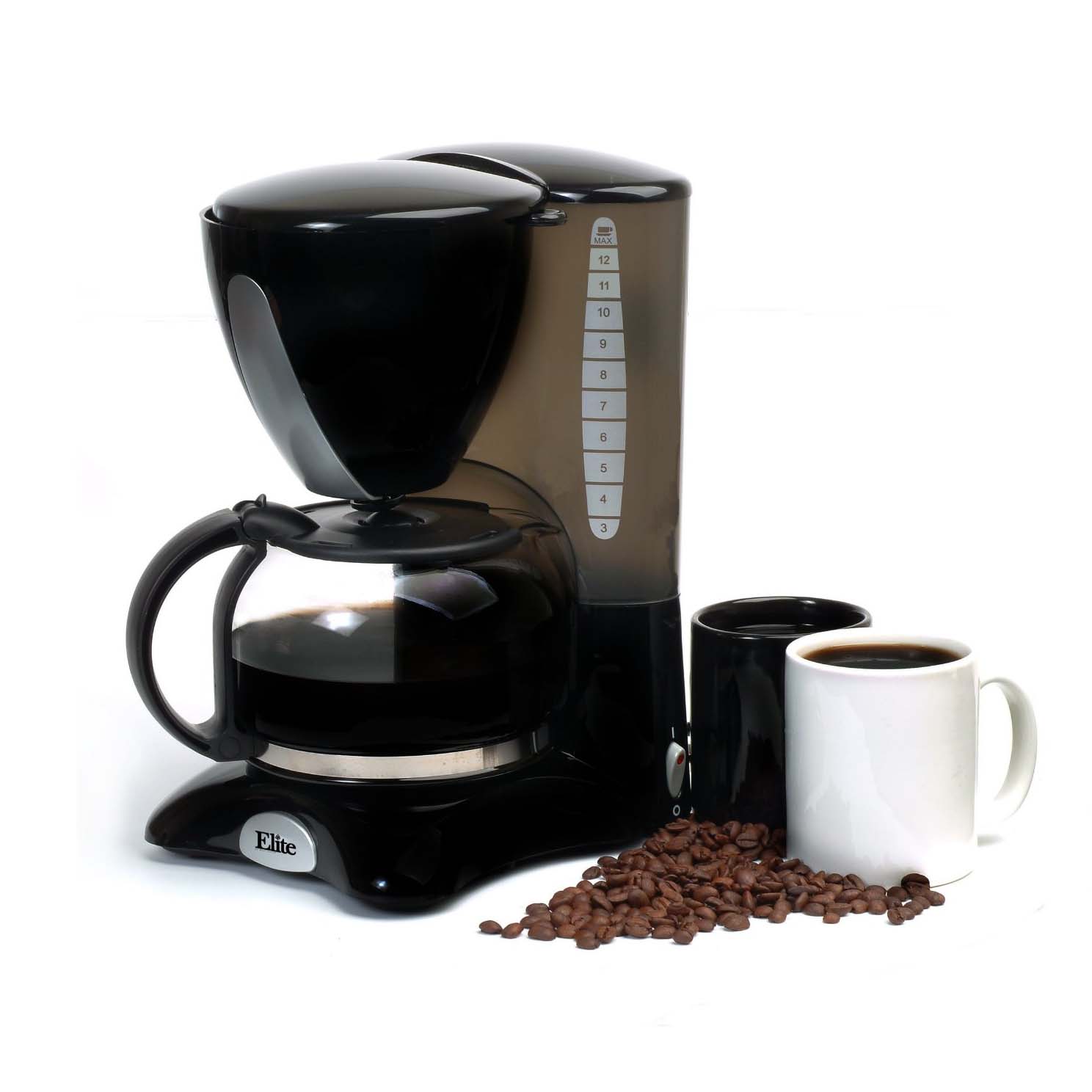 Elite Cuisine EHC-2066X 12 Cup Coffeemaker with Pause & Serve Black - Appliances - Small Kitchen ...