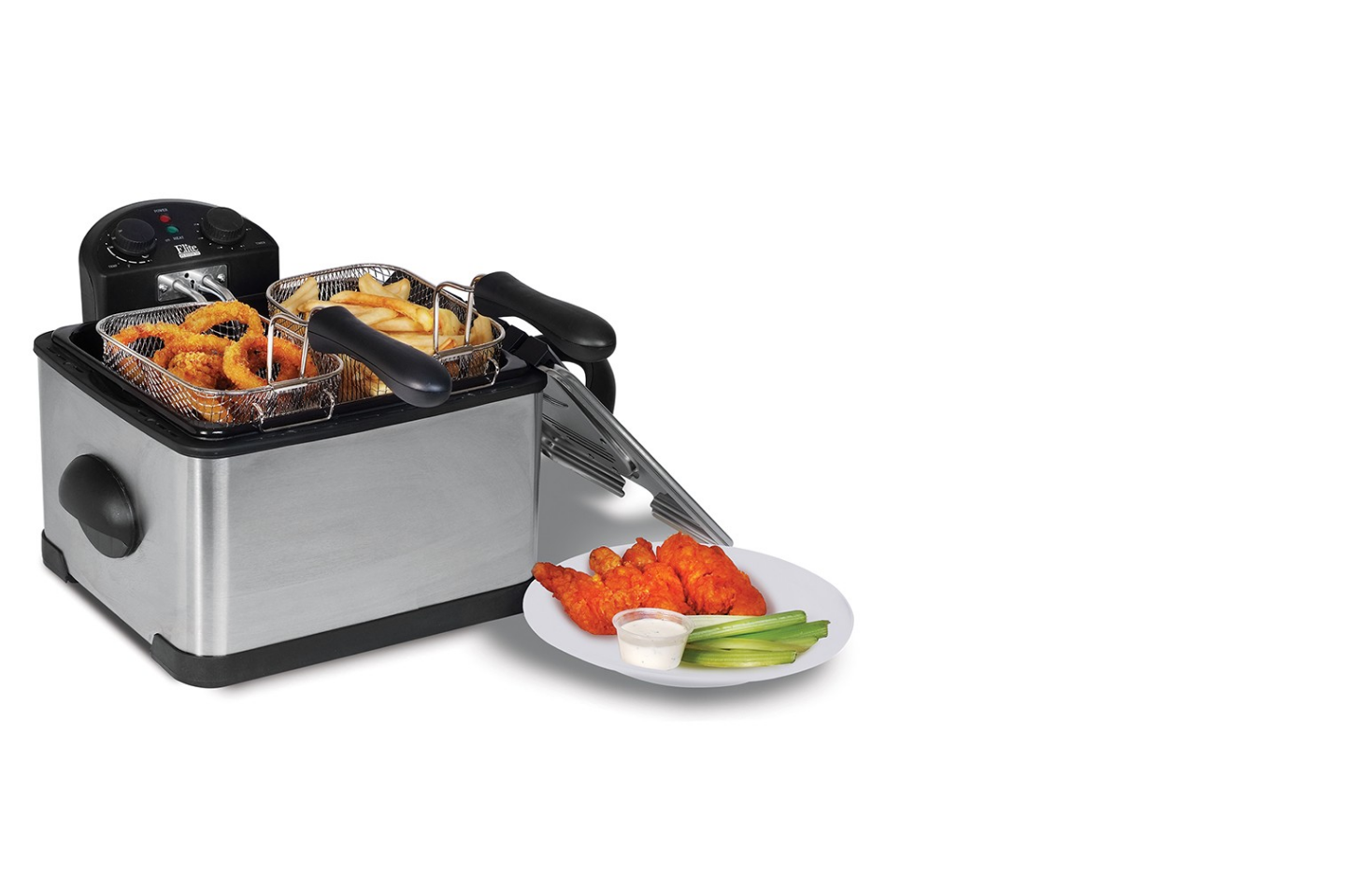 4Qt. Dual Deep Fryer with 3 baskets EDF401T Stainless Steel