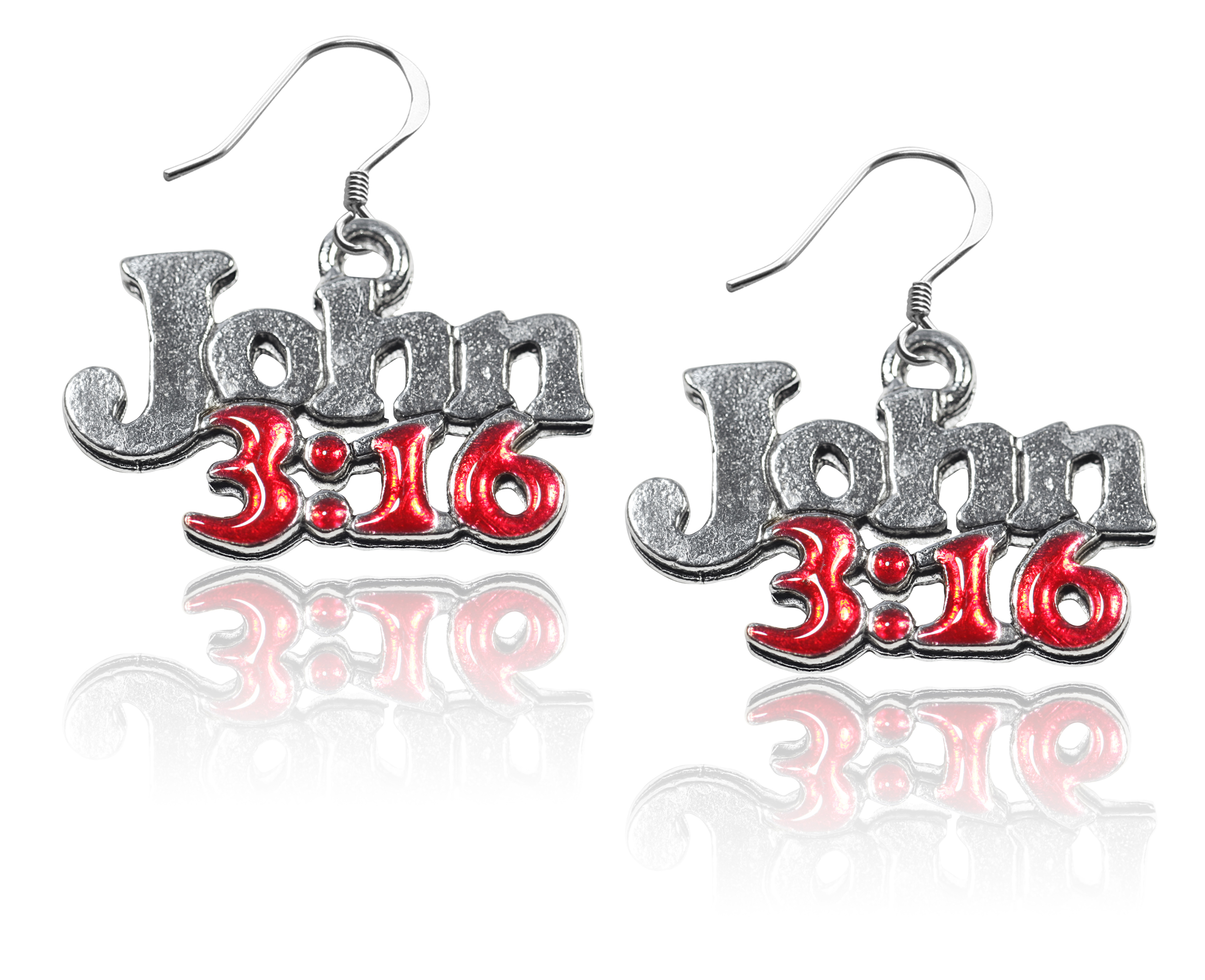John 3:16 Charm Earrings in Silver