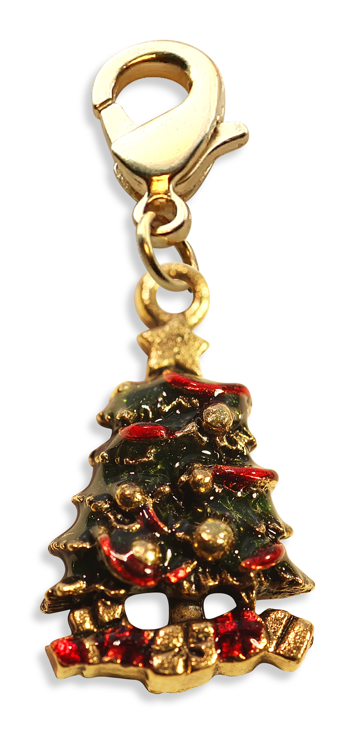 Christmas Tree Charm Dangle in Gold