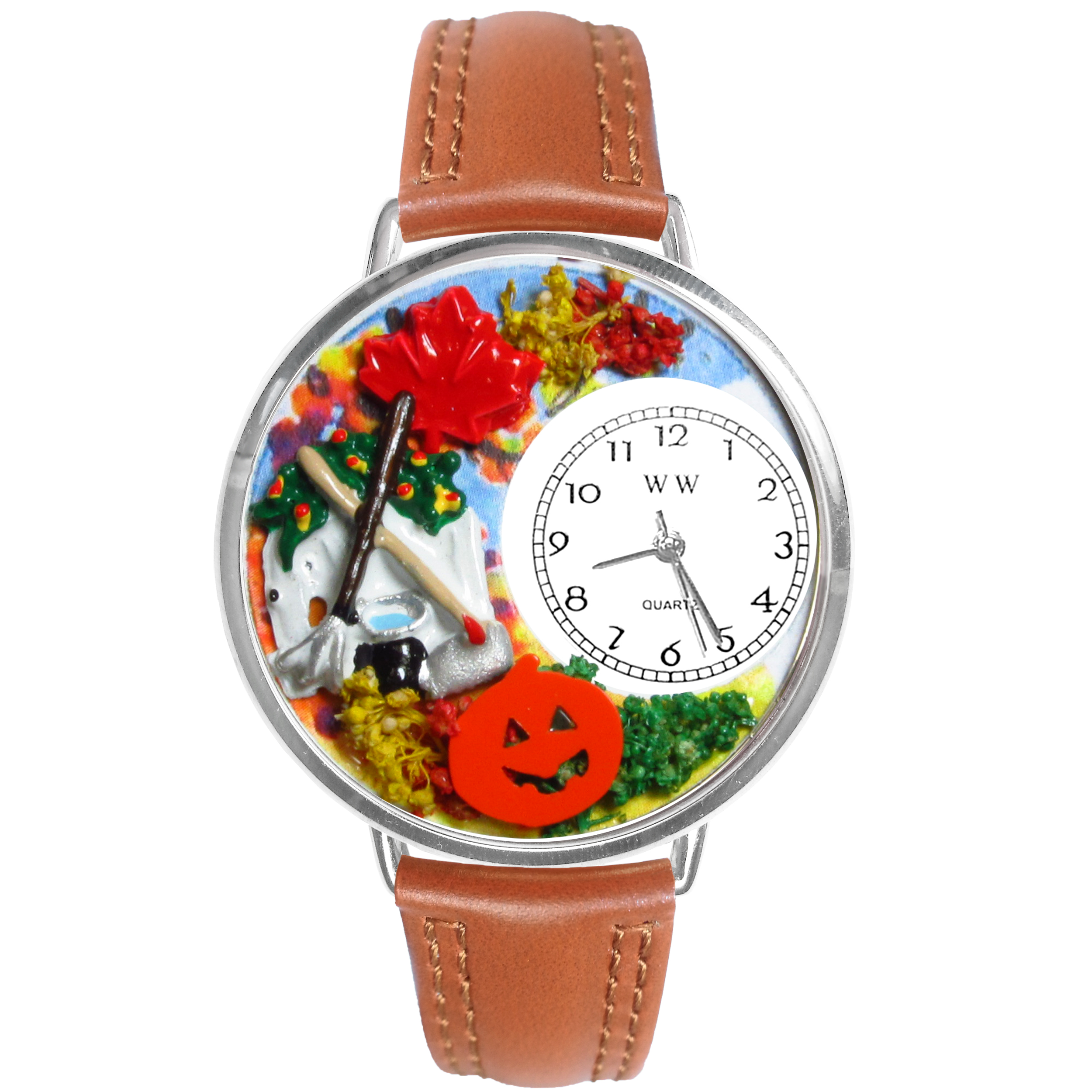 Autumn Leaves Watch in Silver (Large)