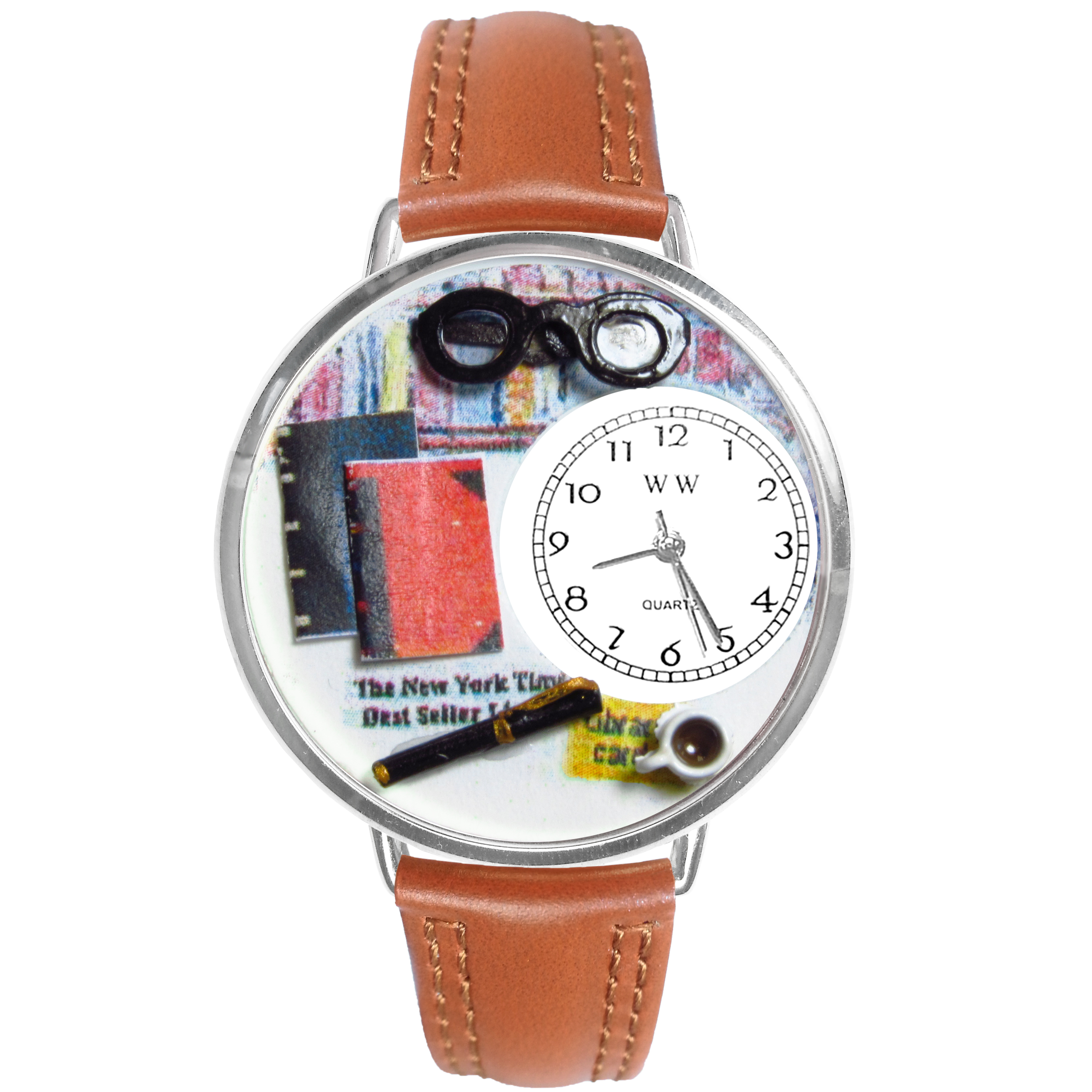 Book Lover Watch in Silver (Large)