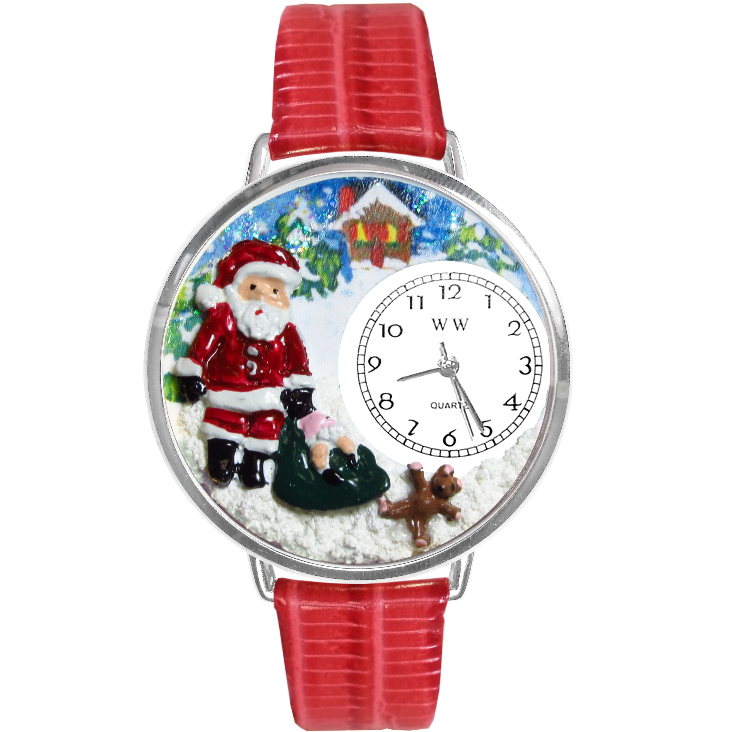 Christmas Santa Claus Watch in Silver (Large)