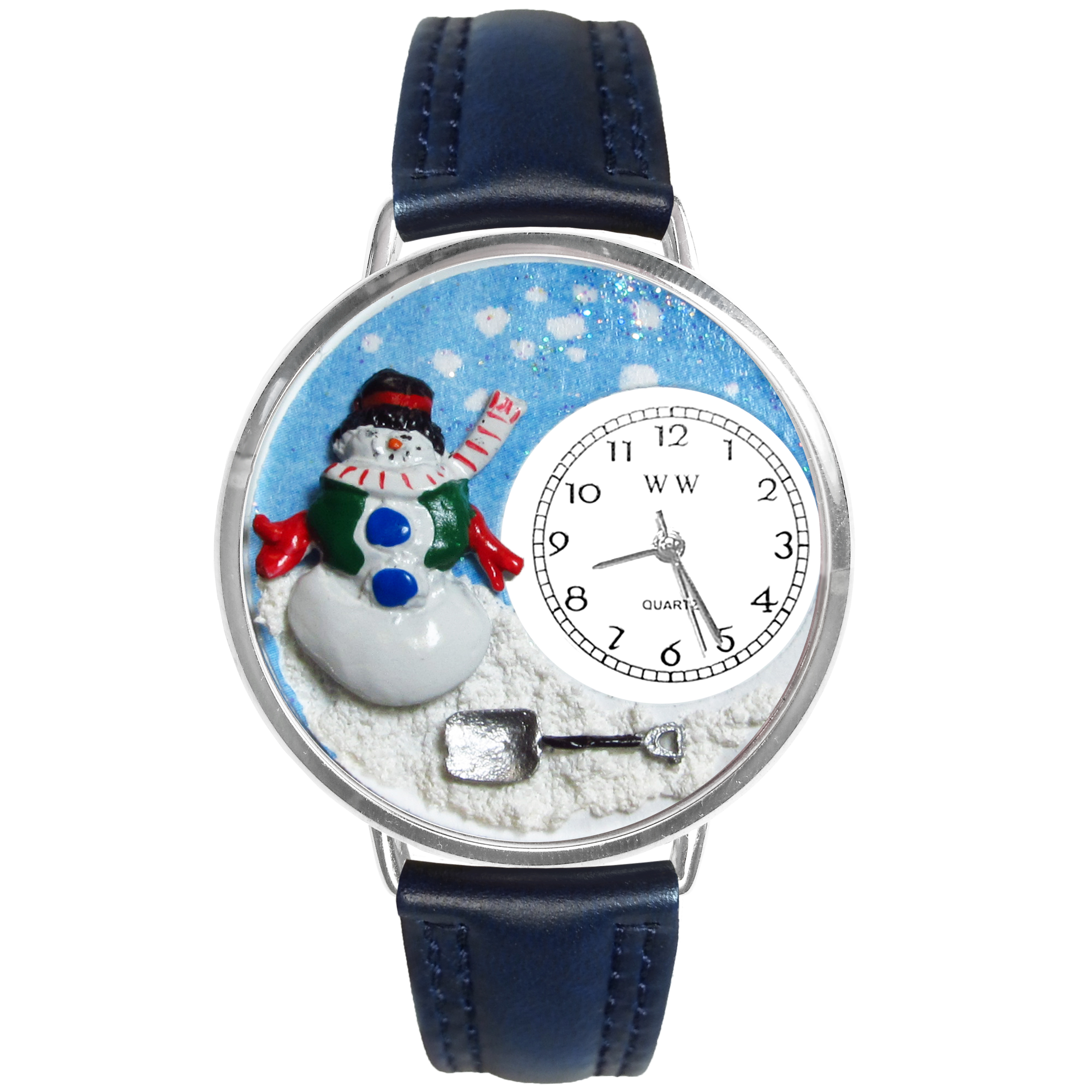 Christmas Snowman Watch in Silver (Large)
