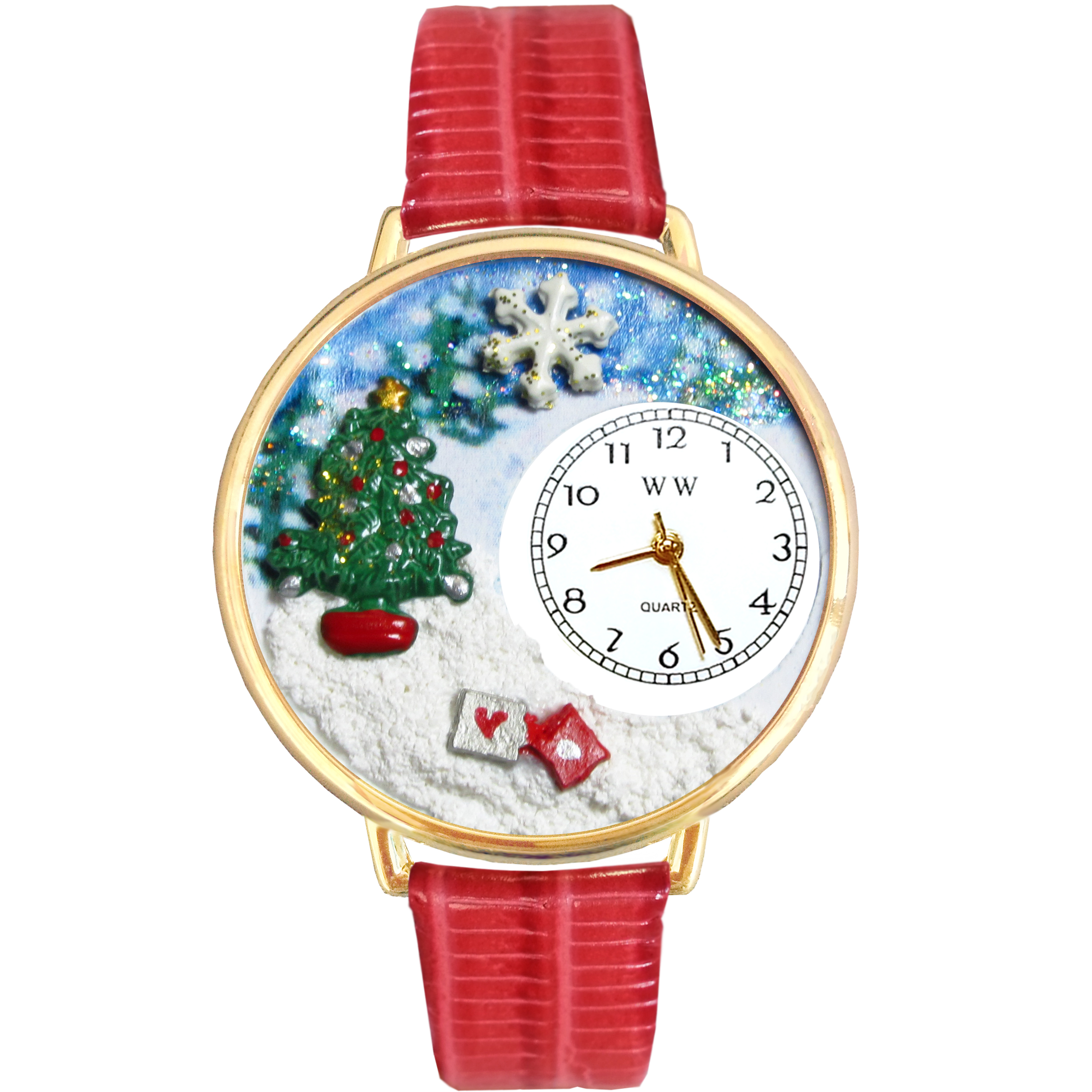 Christmas Tree Watch in Gold (Large)