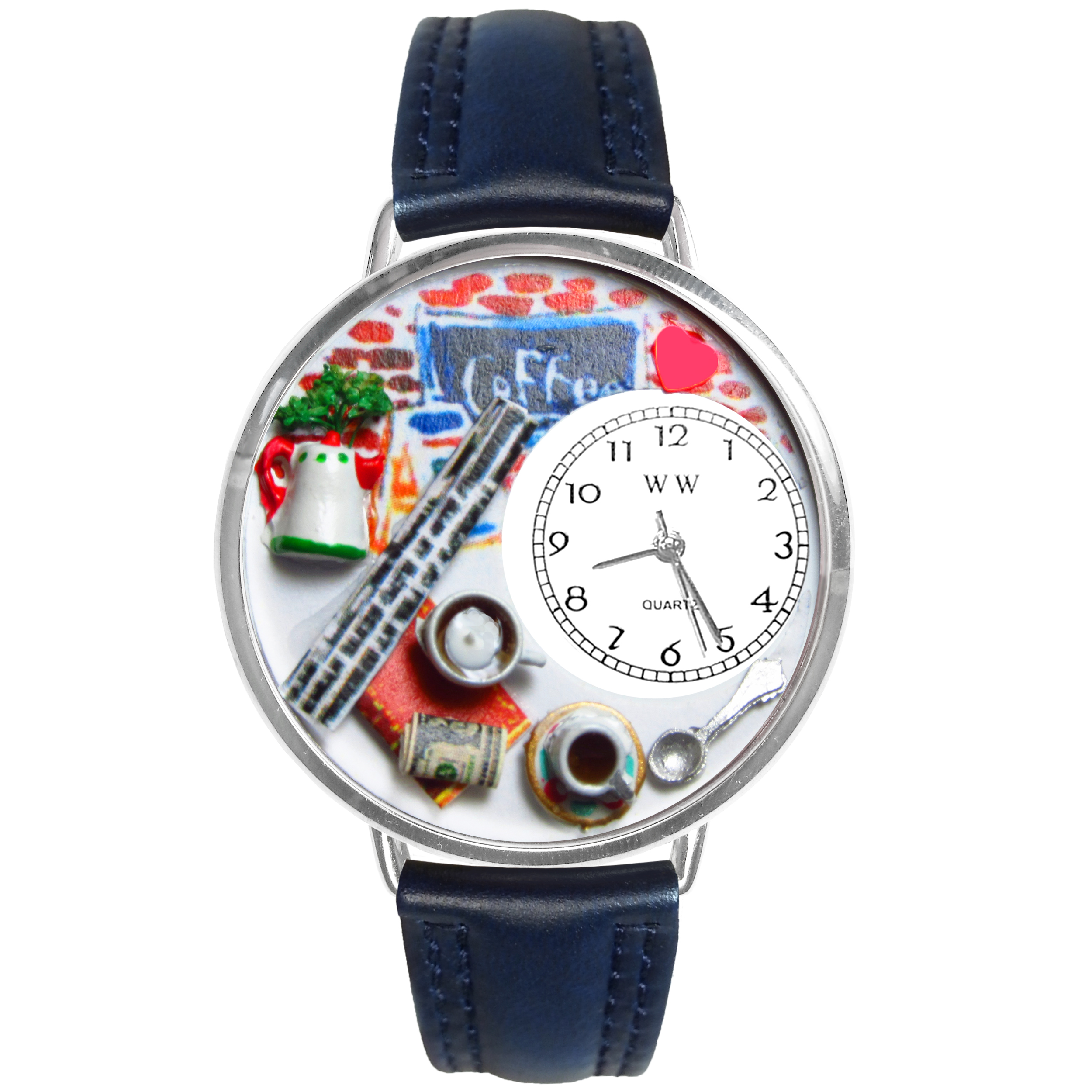 Coffee Lover Watch in Silver (Large)